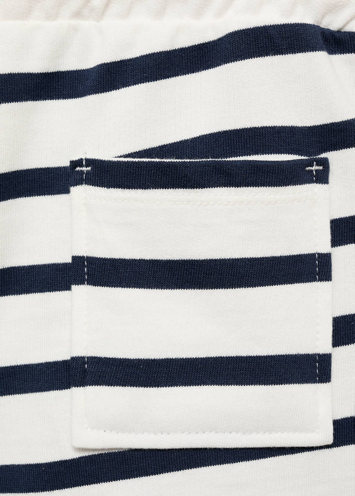 Striped cotton Bermuda shorts — Dark Navy