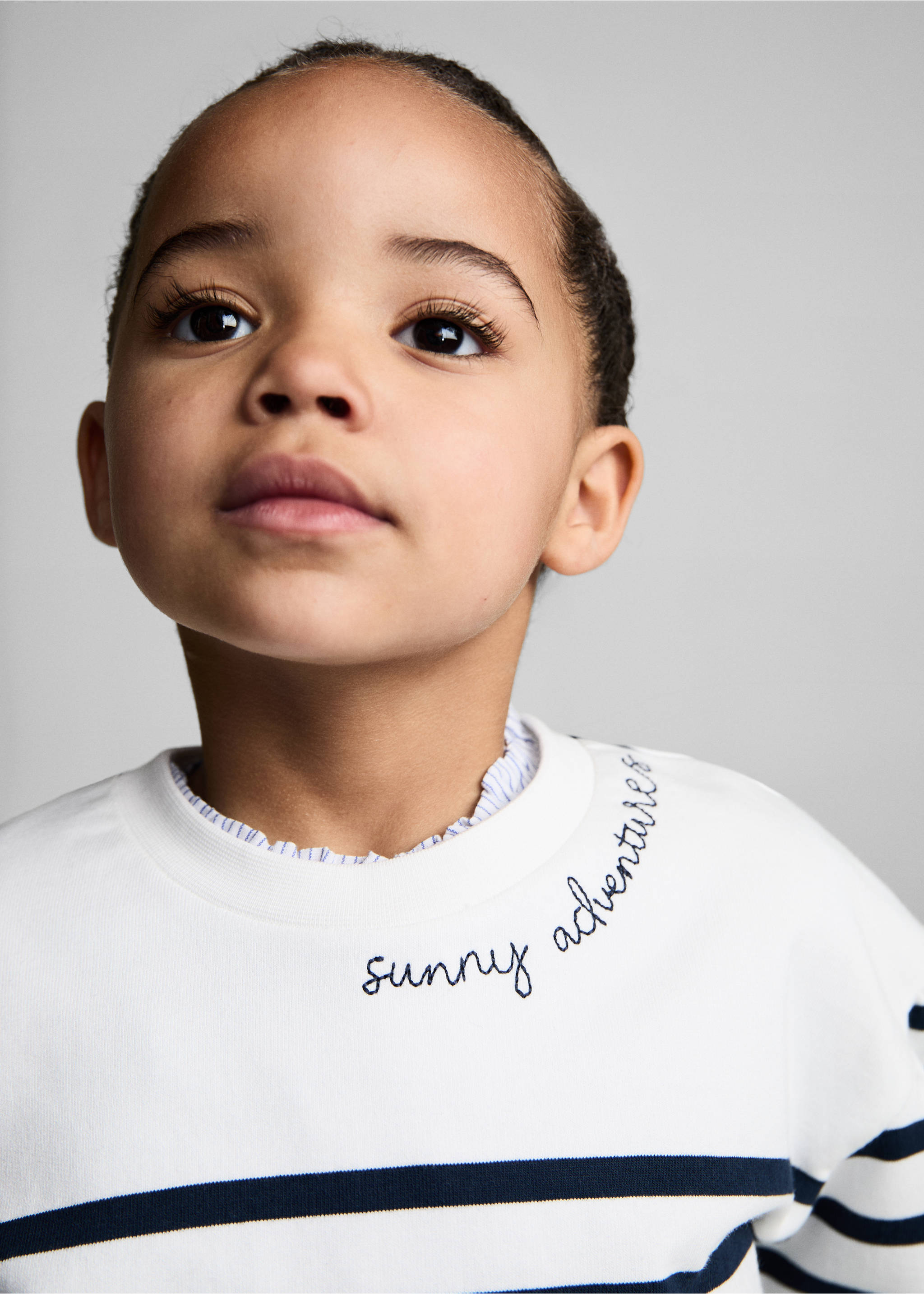 Message striped sweatshirt - Details of the article 1, Dark Navy. Ref: 87085962-00.