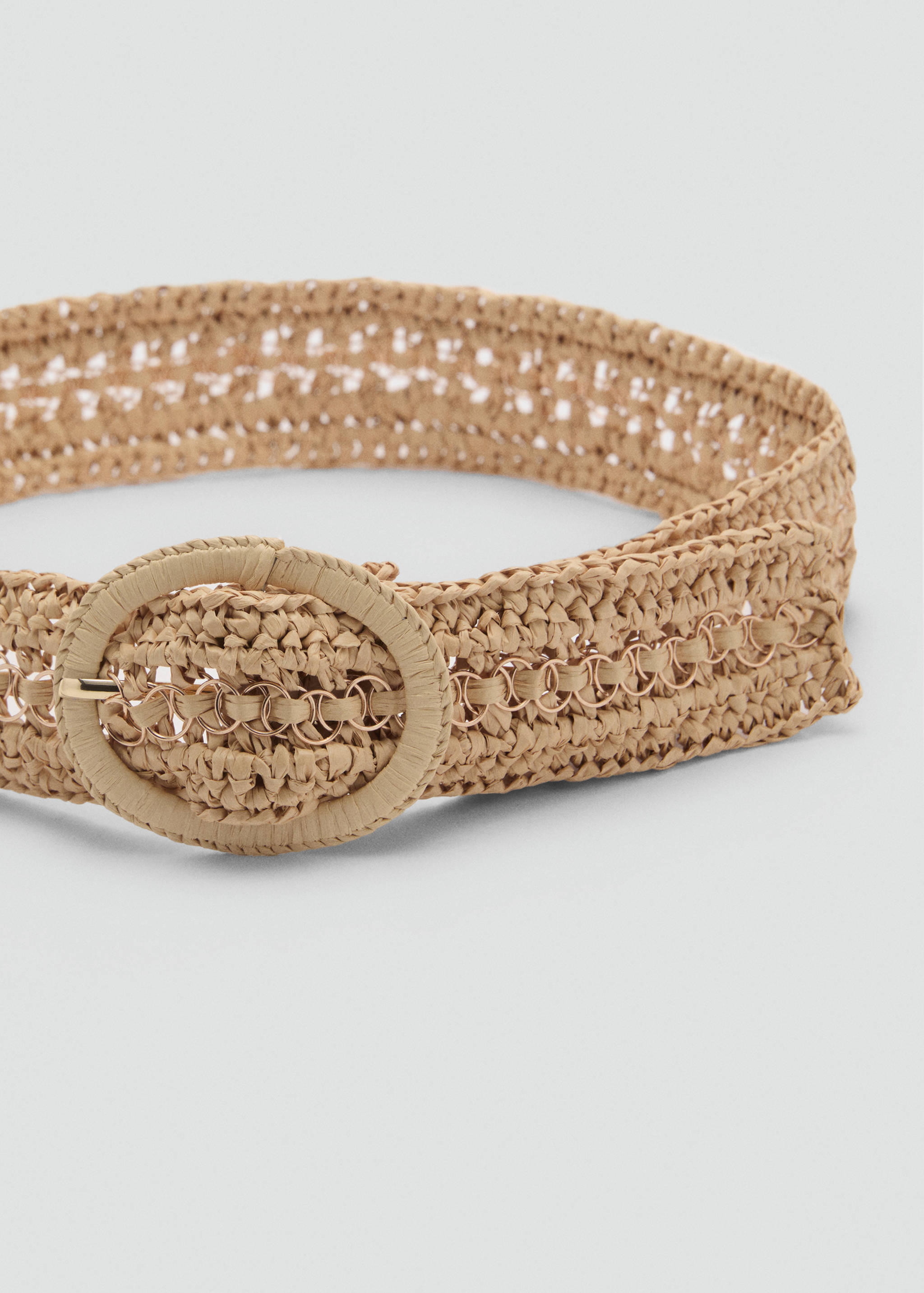 Natural fibre belt with buckle - Medium plane