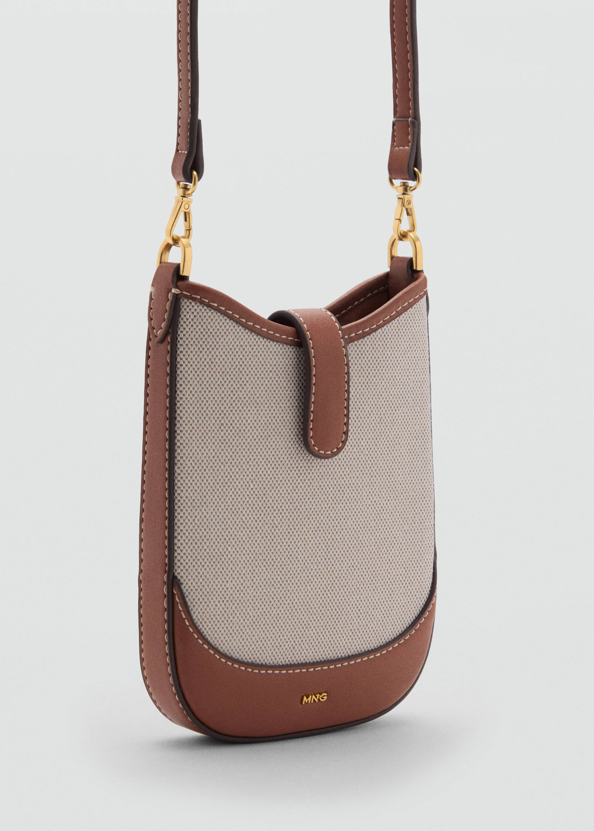 Canvas crossbody mobile case - Medium plane