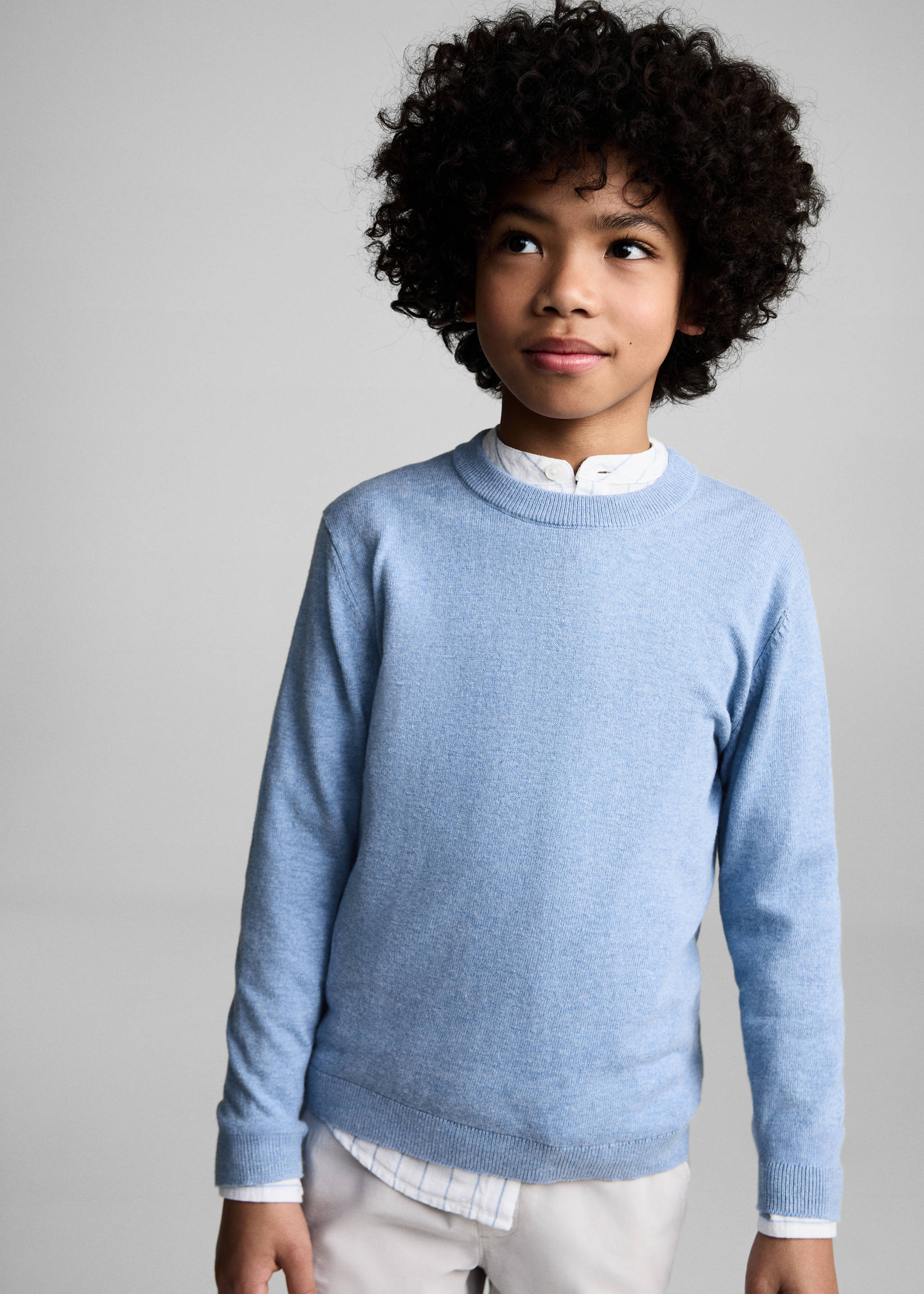 Flecked cotton-blend sweater - Medium plane