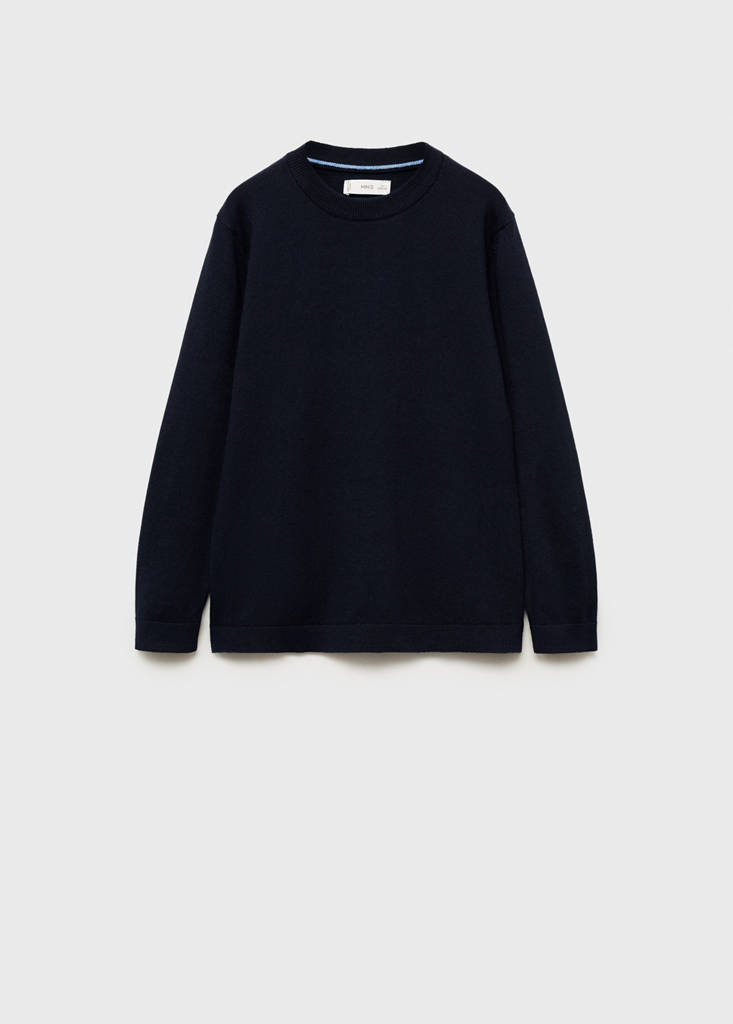 MANGO KIDS - Pull-over jaspé coton bleu marine - 9-10 ans - Garçon