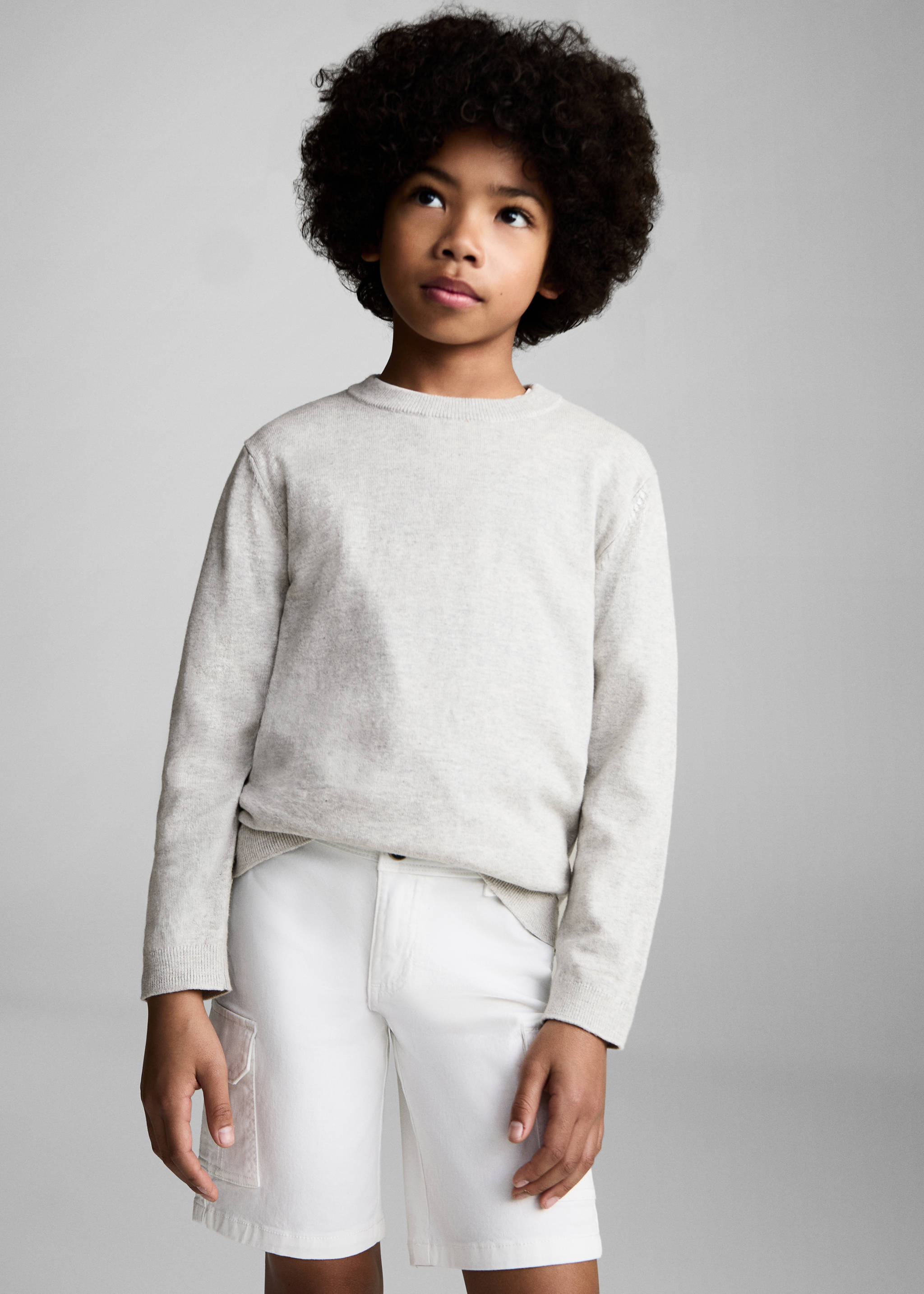 Flecked cotton-blend sweater - Medium plane