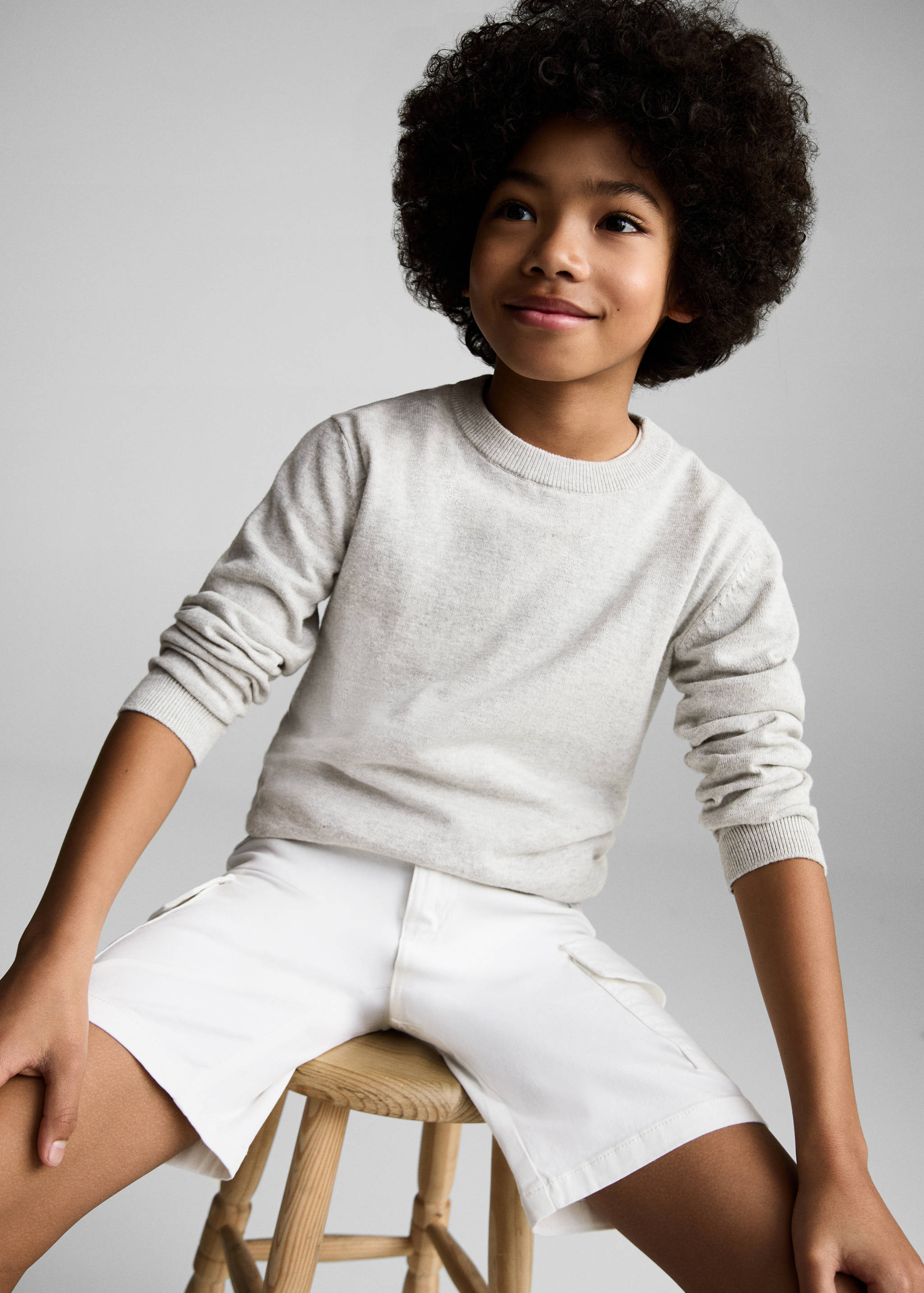 Flecked cotton-blend sweater - Details of the article 2