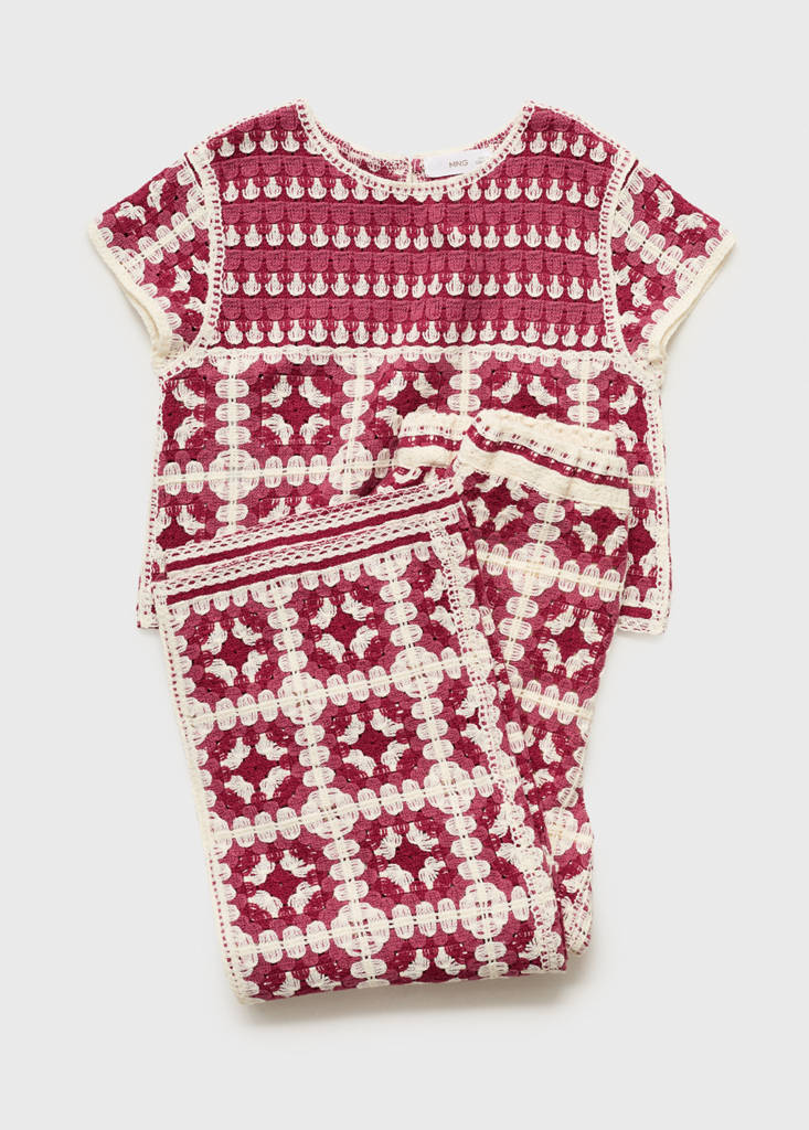 Straight crochet trousers — Strawberry