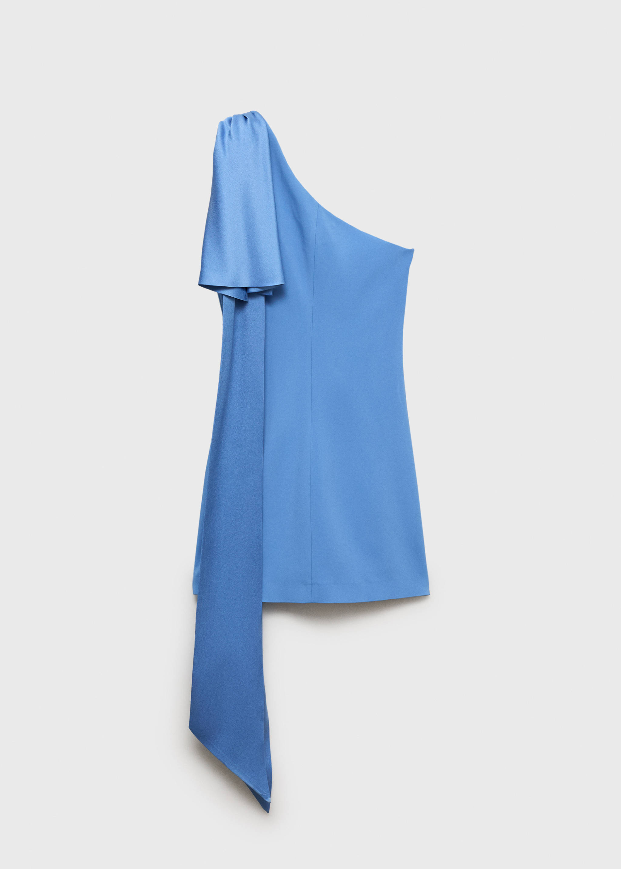 Ντραπέ σατέν φόρεμα με λεπτομέρεια φιόγκο - Πίσω όψη προϊόντος