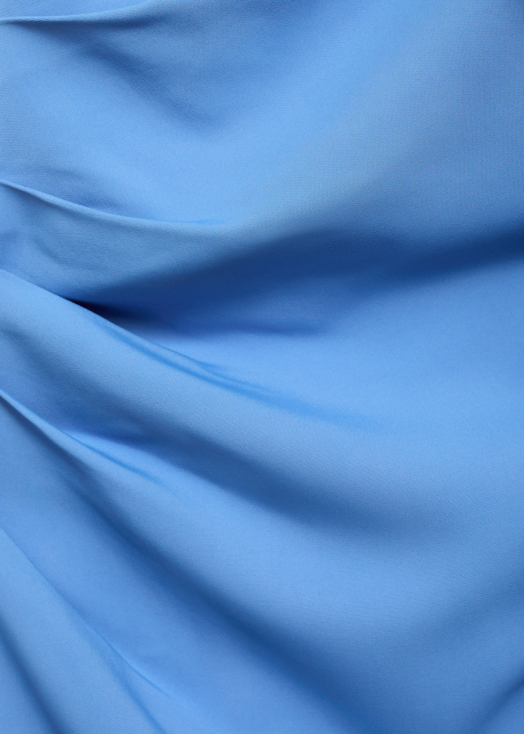 Ντραπέ σατέν φόρεμα με λεπτομέρεια φιόγκο - Λεπτομέρεια του προϊόντος 0