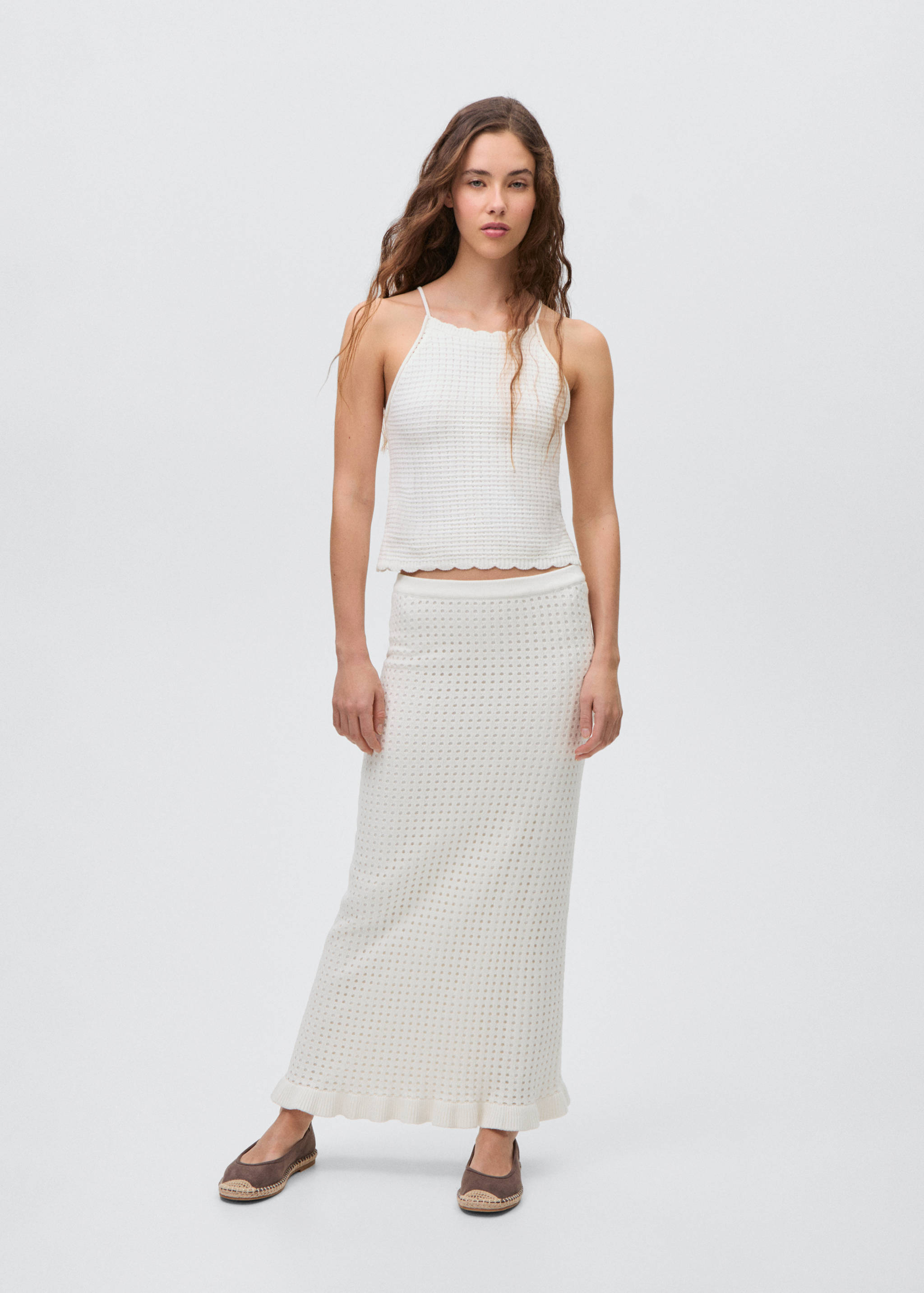 Long knitted skirt - General plane