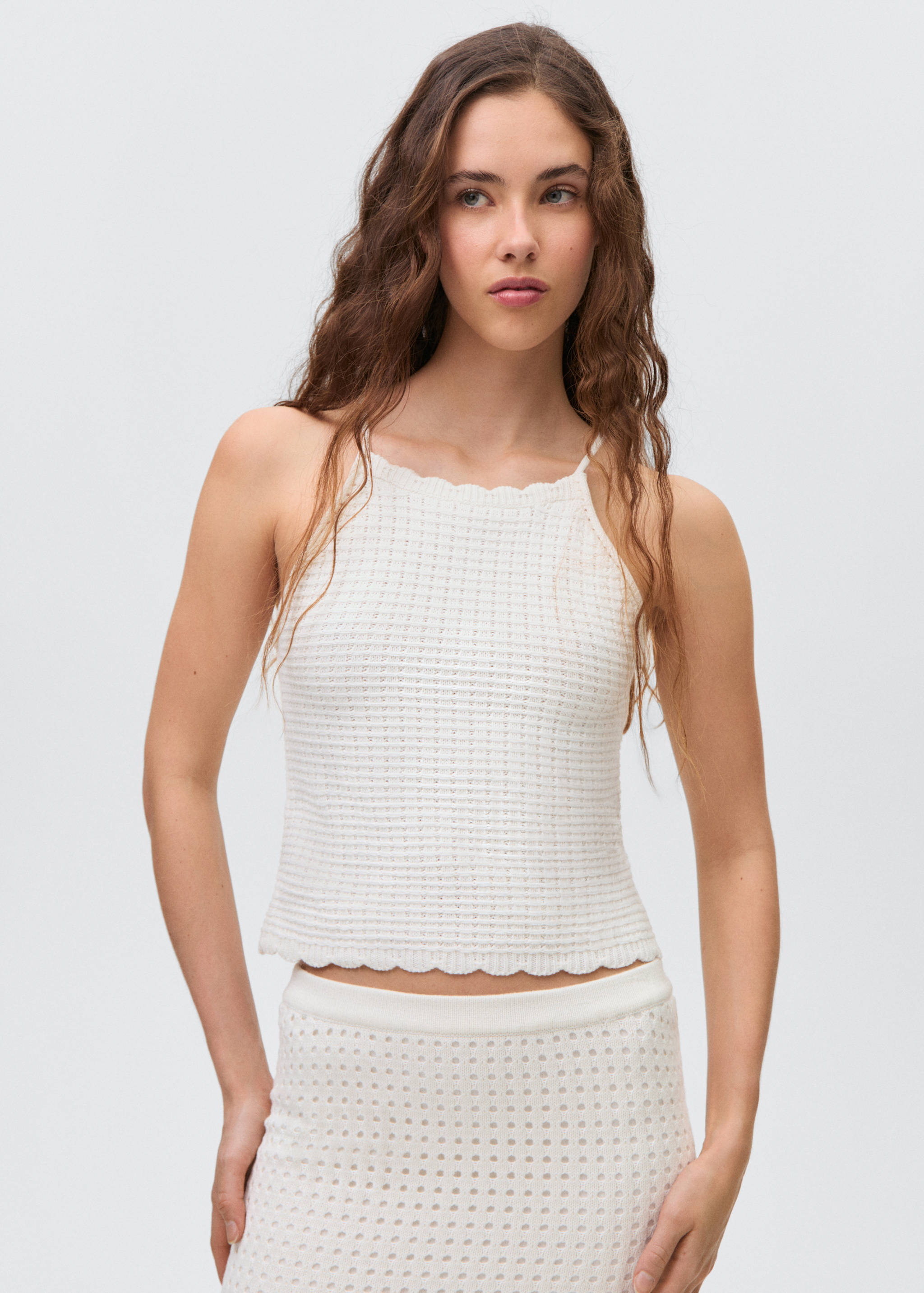 Long knitted skirt - Medium plane