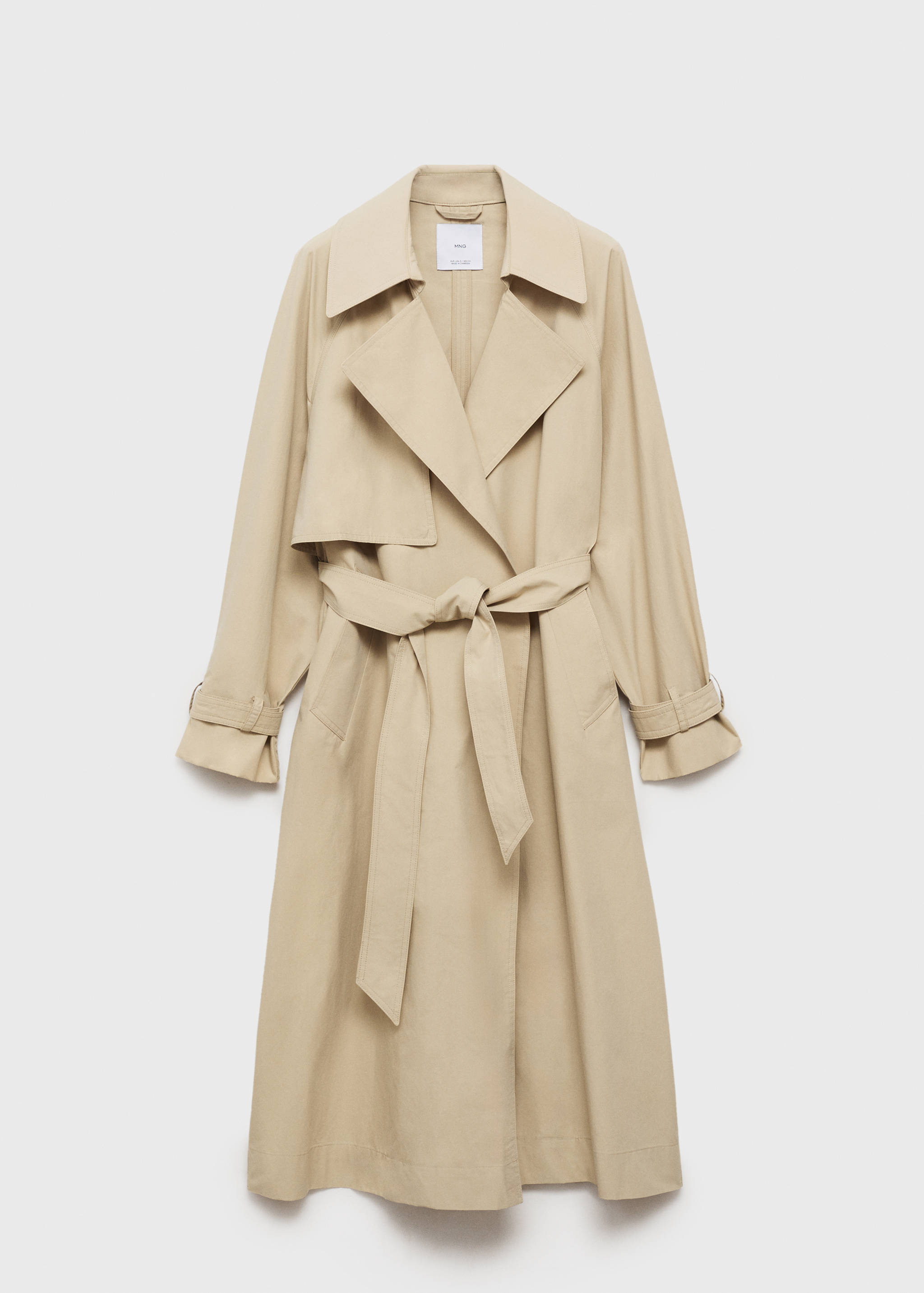 Cotton trench coat with belt - Article without model
