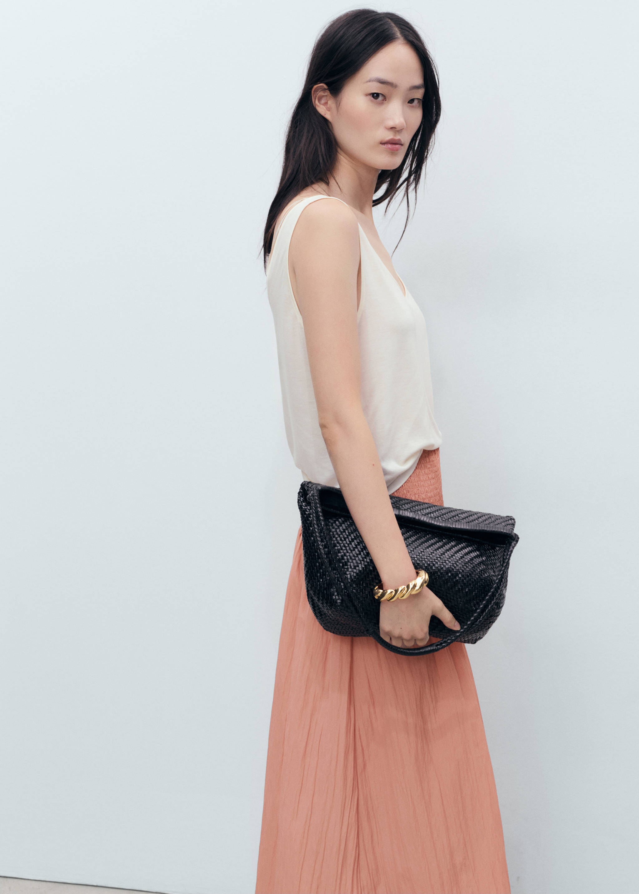 Gathered midi-skirt with panels - Details of the article 1