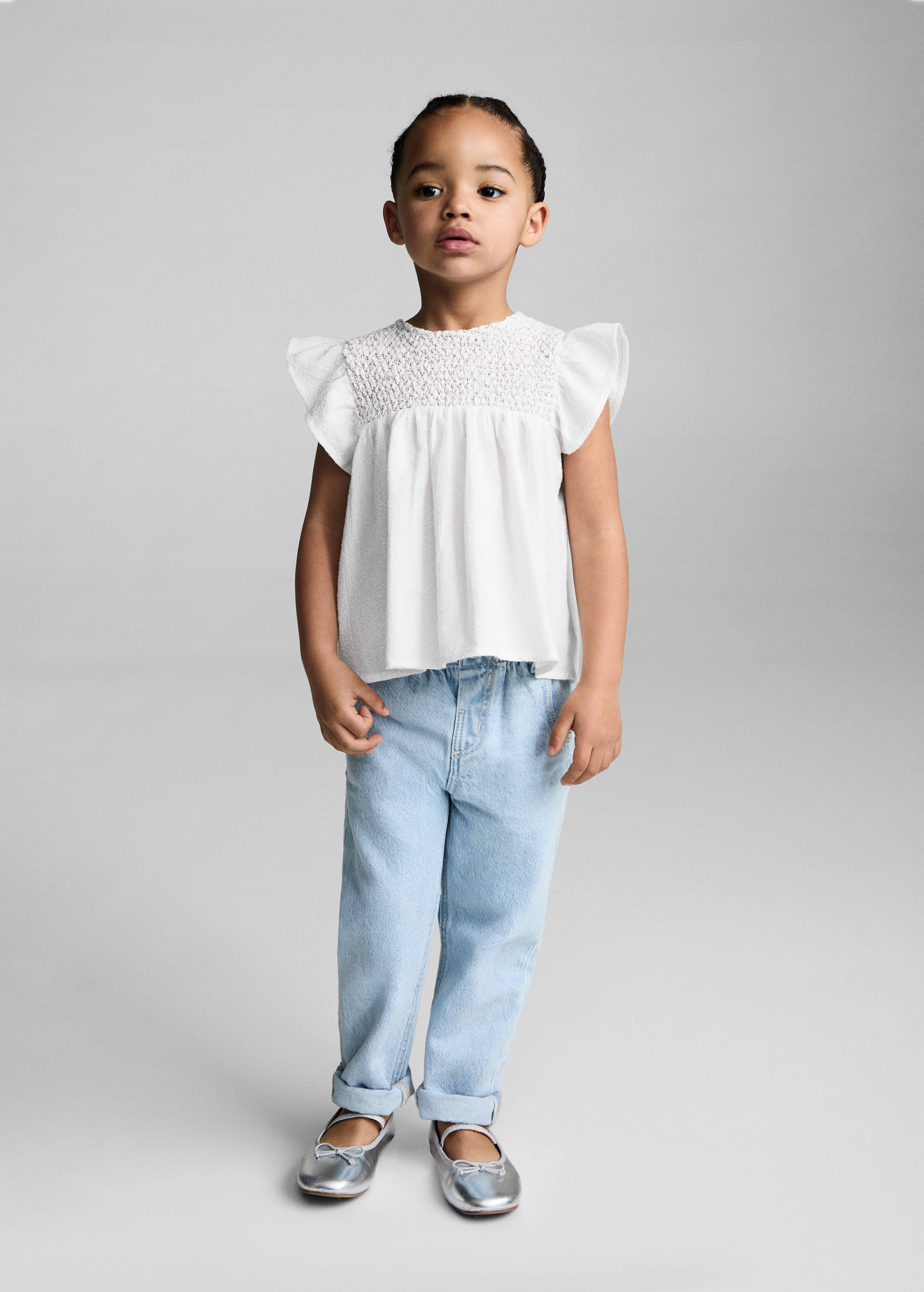 Blusa textura volantes - Plano general
