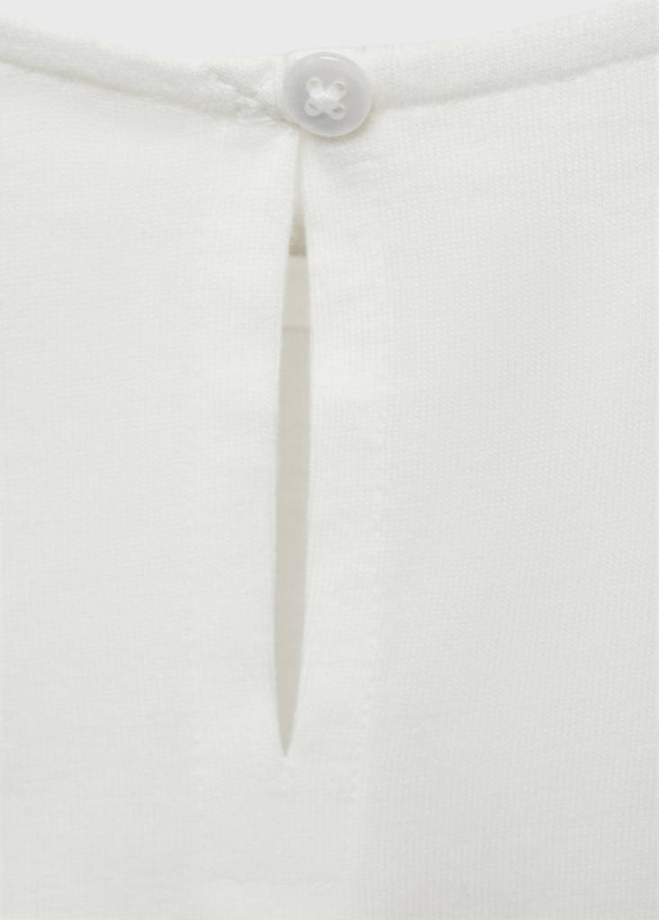 Textured ruffled blouse — White