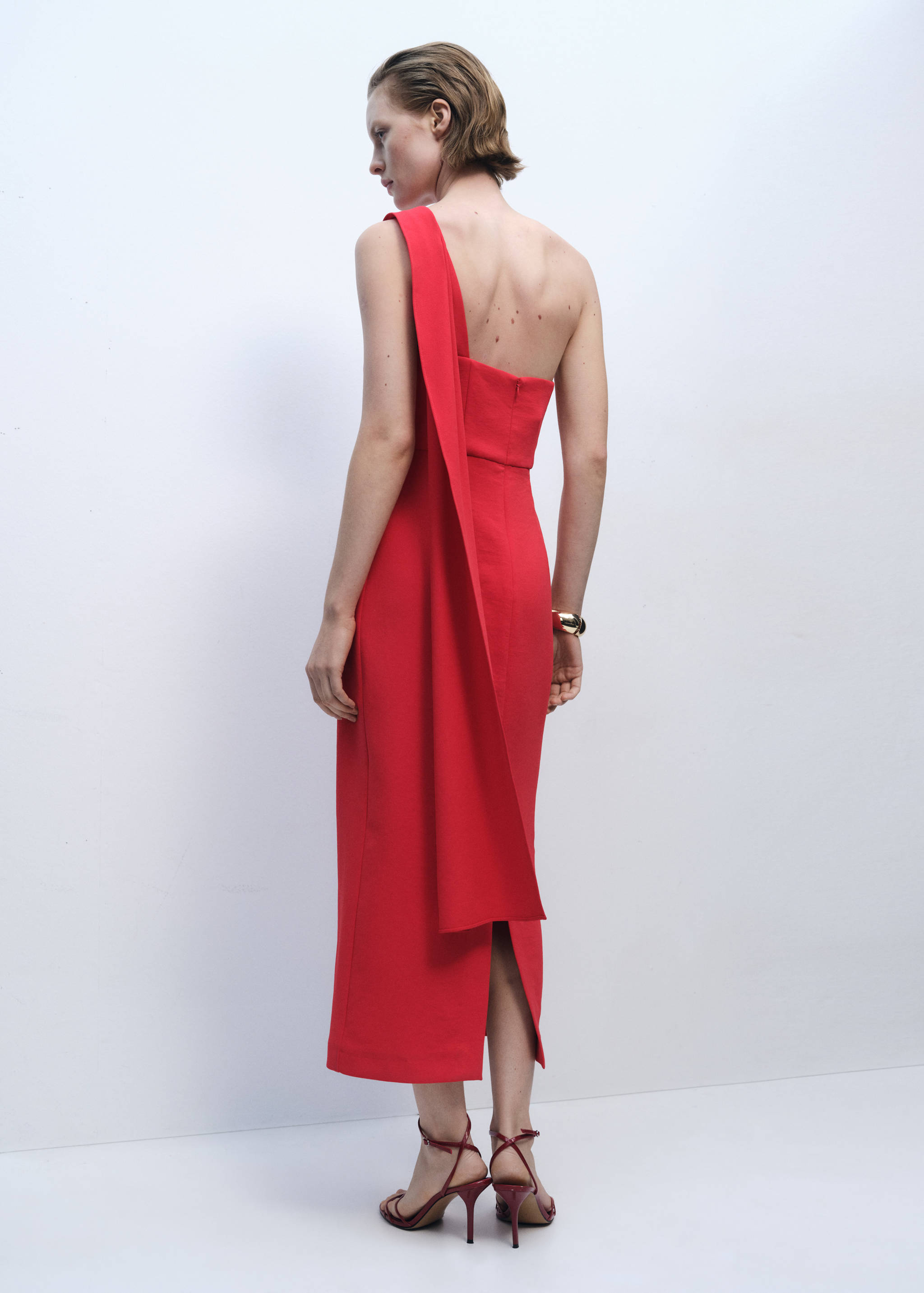 Robe asymétrique col nœud - Verso de l’article