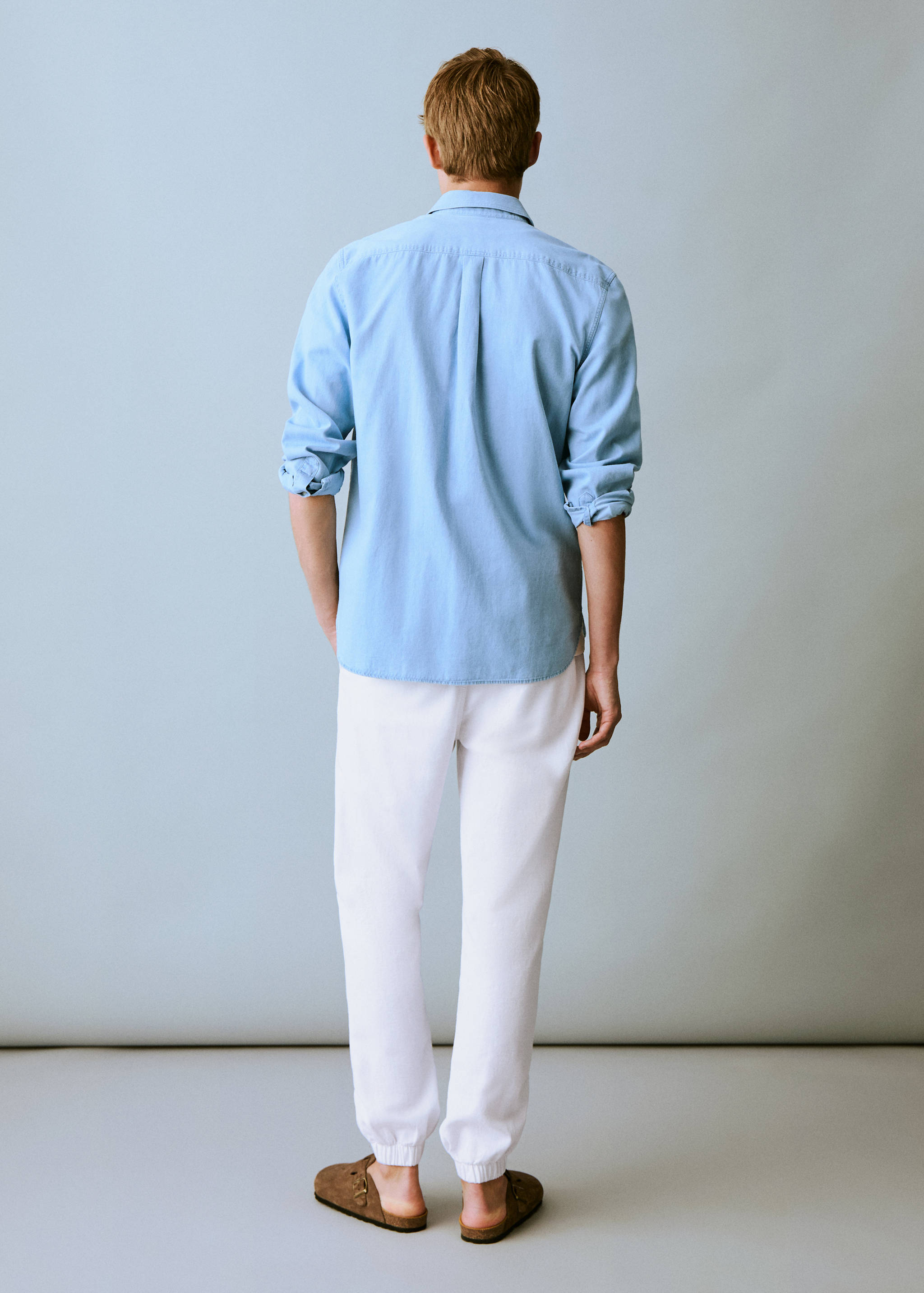 Cotton-linen jogger trousers - Reverse of the article