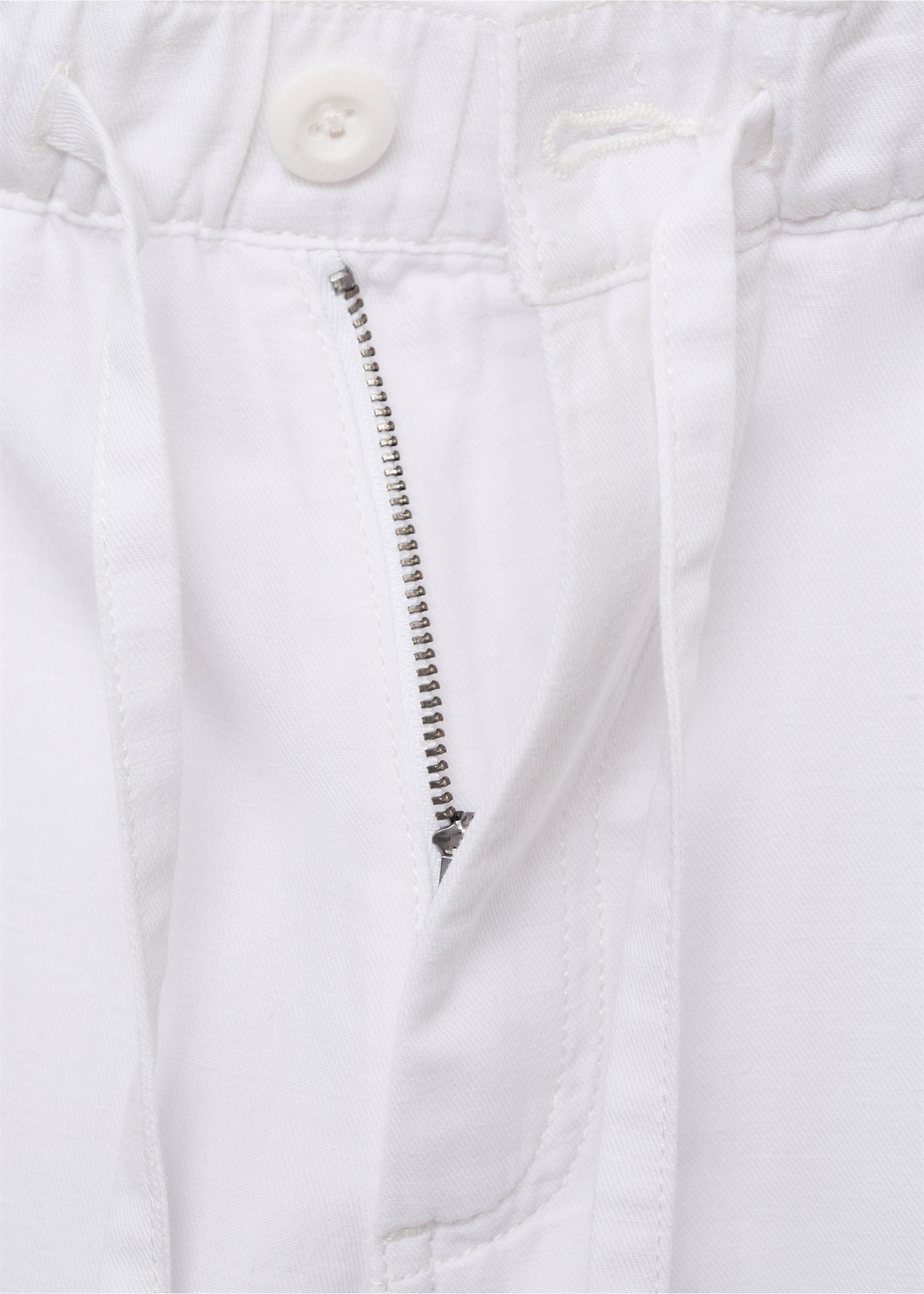 Keten pamuklu jogger pantolon - Ürün detayı 8, Kırık Beyaz. Ref: 87086353-00.