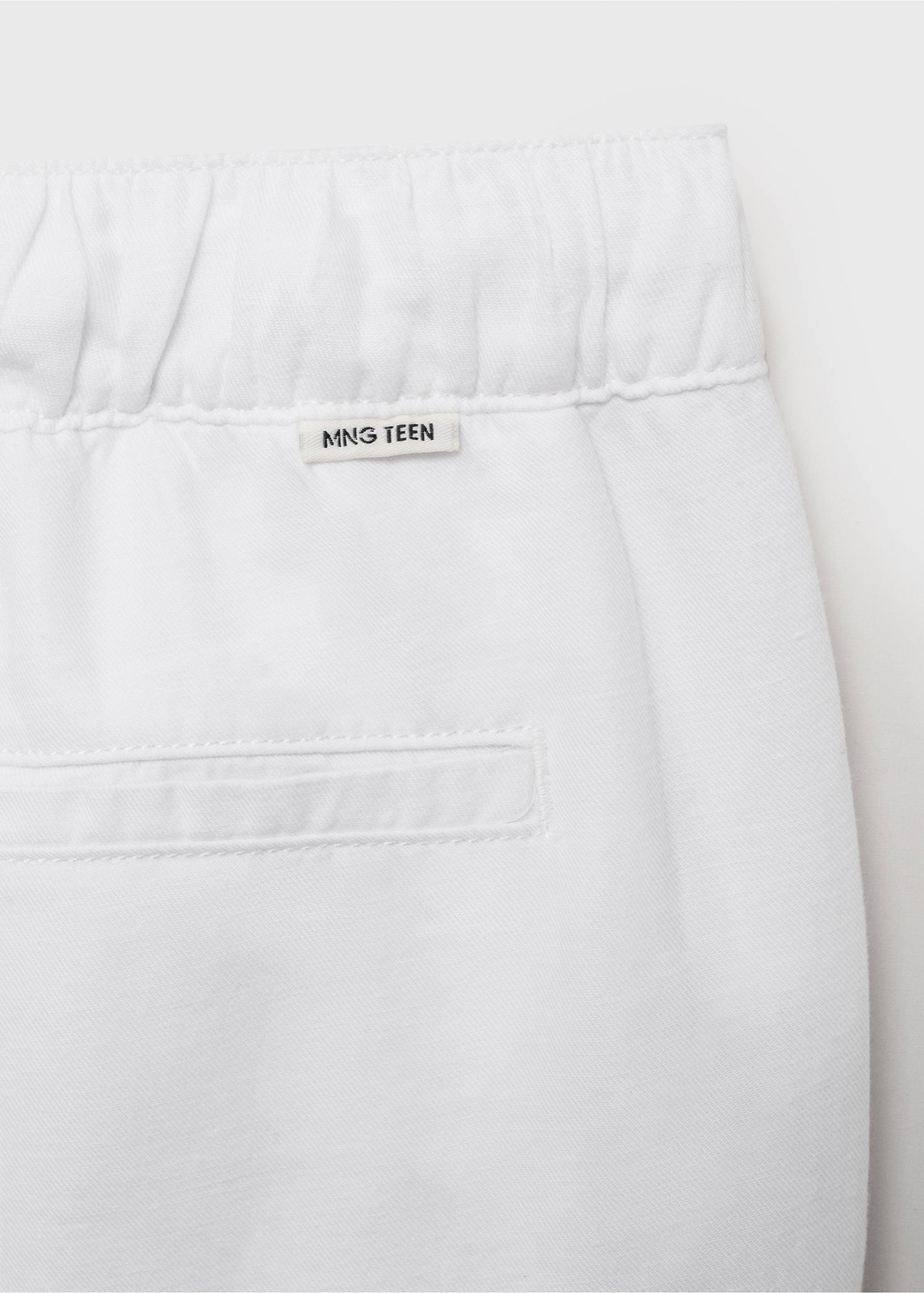 Keten pamuklu jogger pantolon - Ürün detayı 0, Kırık Beyaz. Ref: 87086353-00.