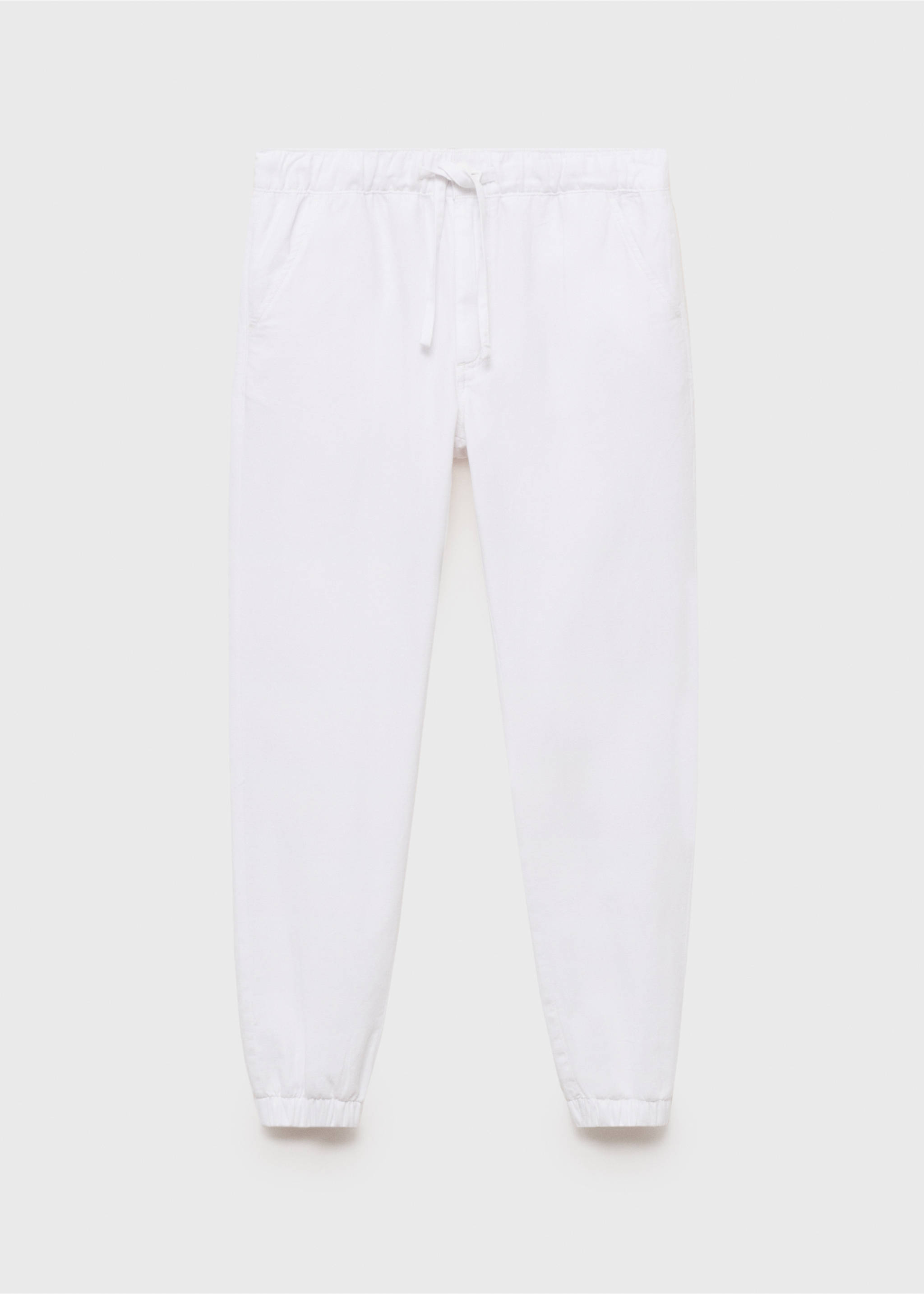 Keten pamuklu jogger pantolon - Modelsiz ürün, Kırık Beyaz. Ref: 87086353-00.