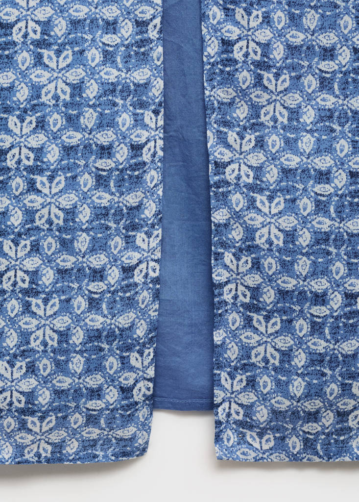 Printed long skirt — Dark Navy