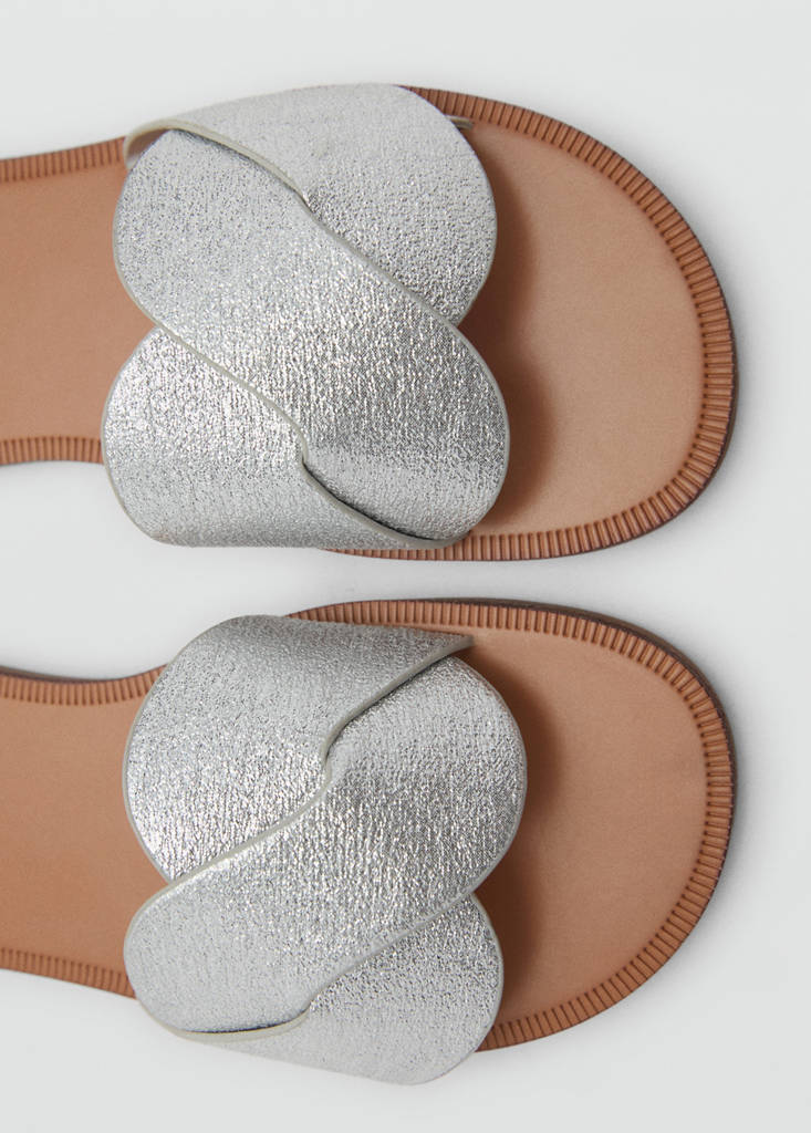 Metallic interlaced sandals - thumbnail 3