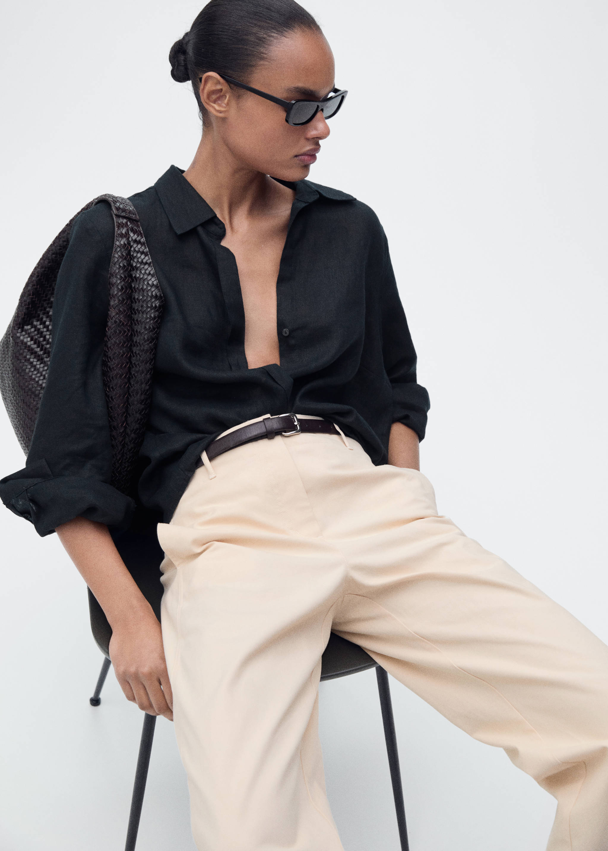 Mid-rise straight-fit cotton trousers - Details of the article 6