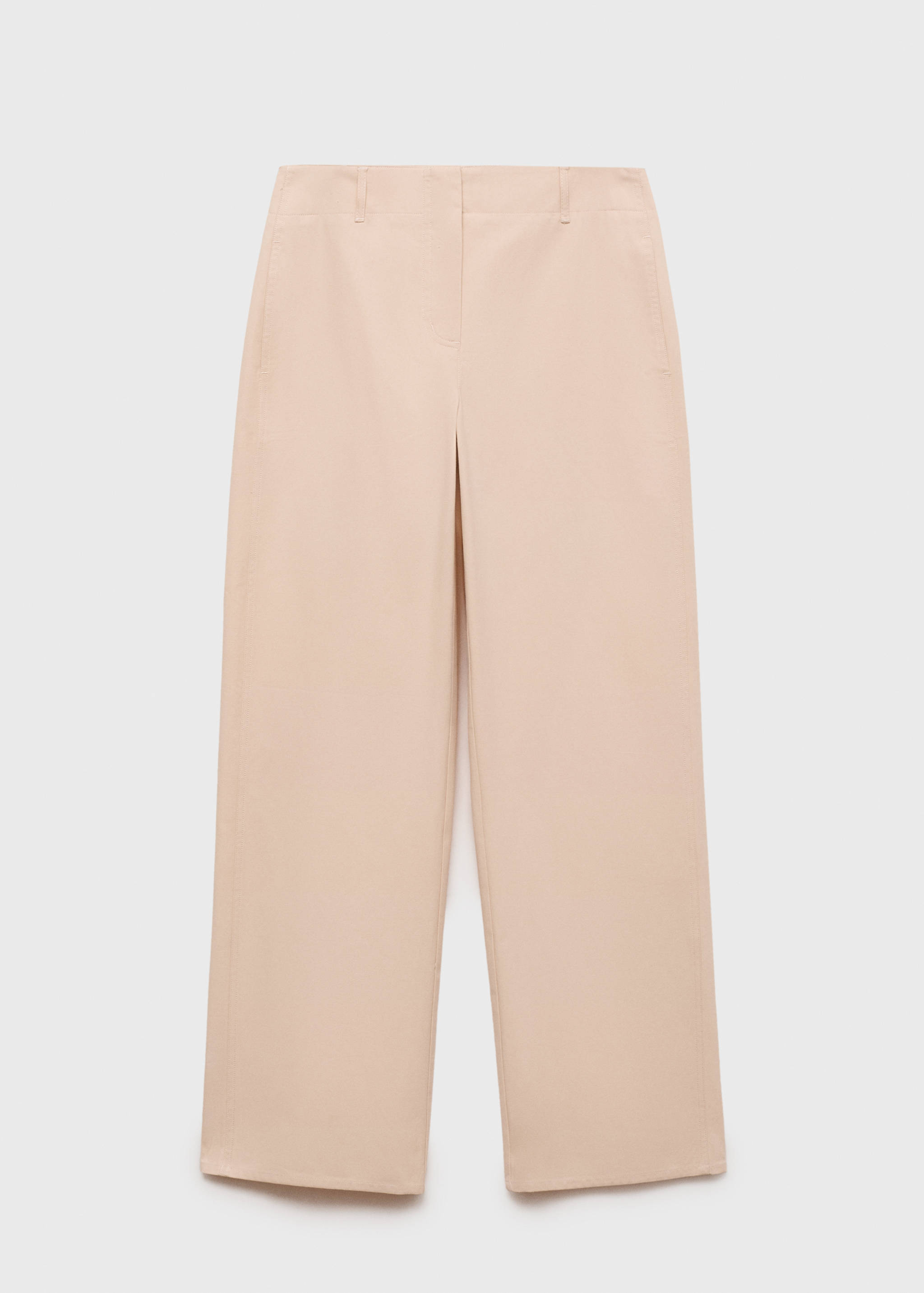Mid-rise straight-fit cotton trousers - Article without model