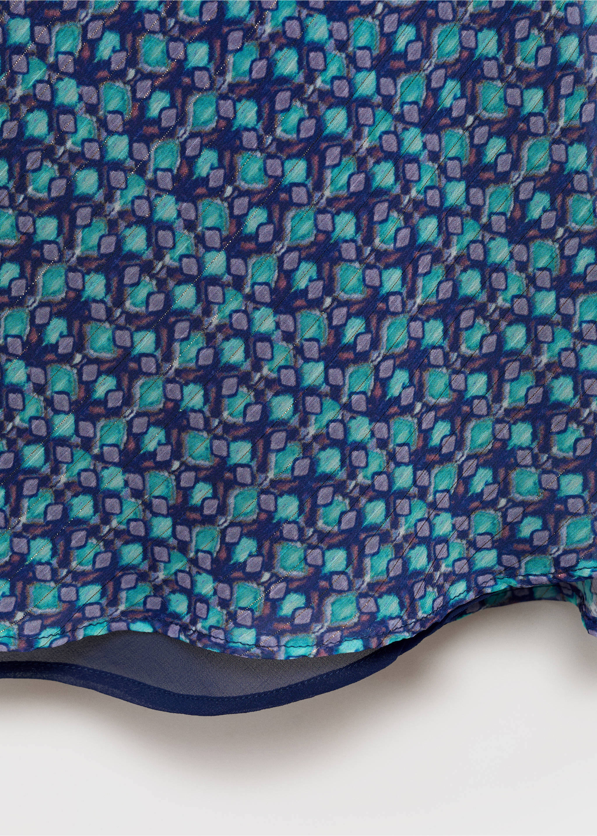 Printed midi skirt - Details of the article 0, Turquoise. Ref: 87086361-00.
