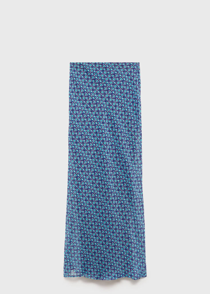 Printed midi skirt — Turquoise