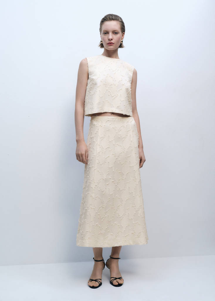Textured crop top — Off White