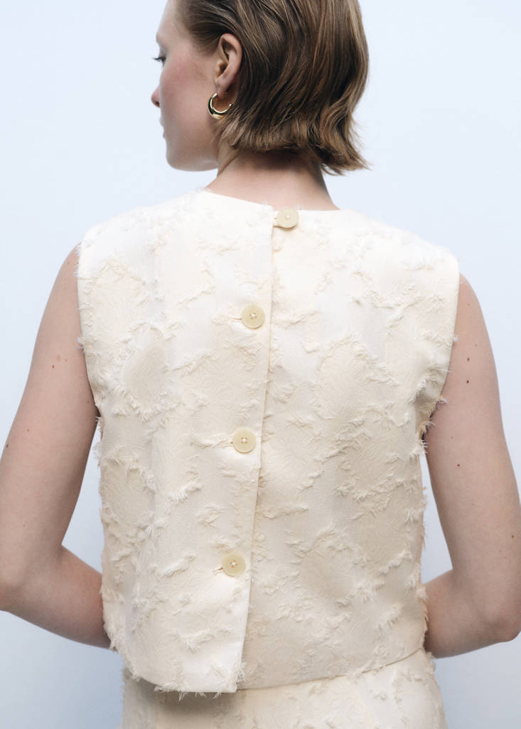 Textured crop top — Off White