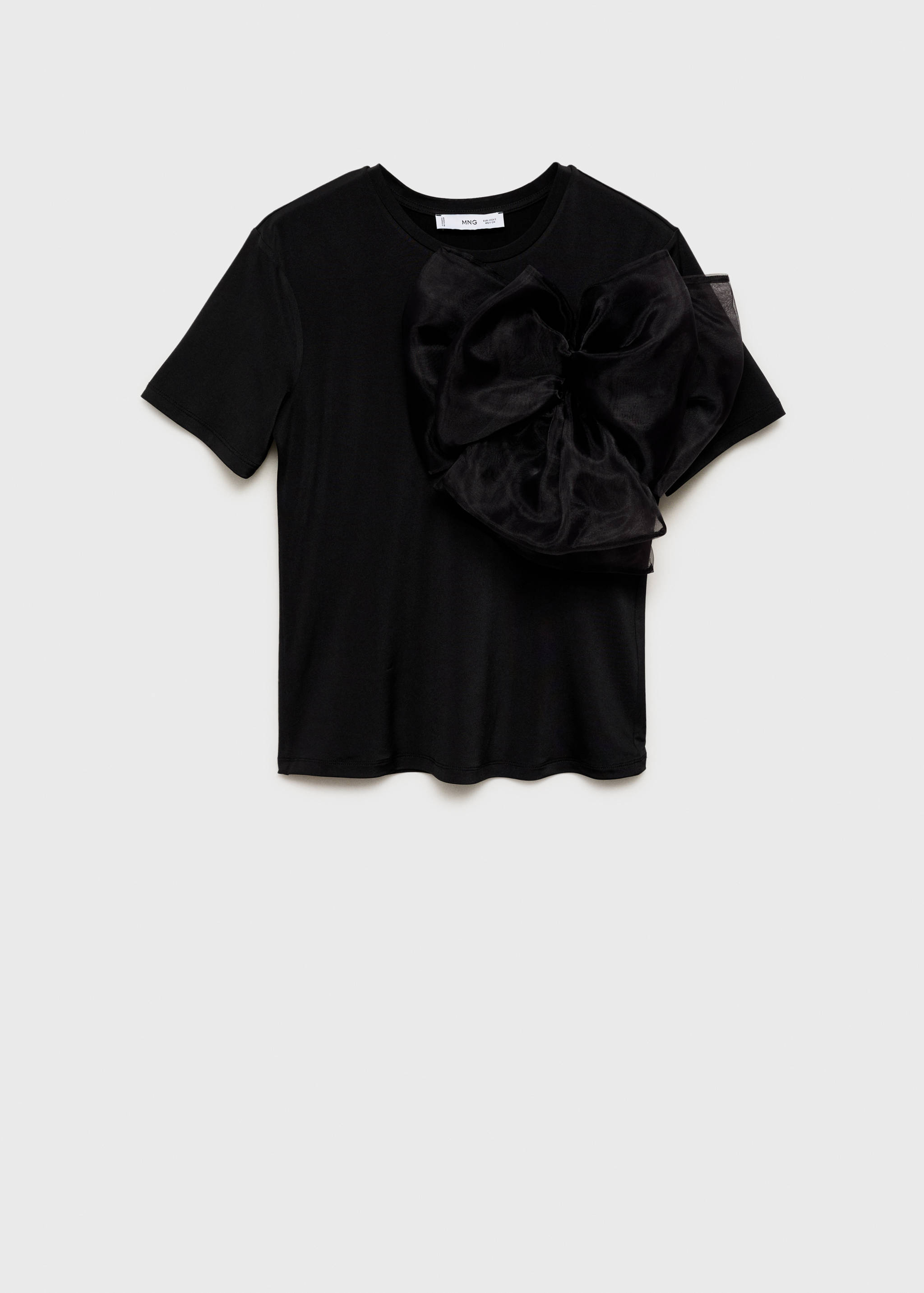 Short-sleeved t-shirt with maxi-bow decoration - Article without model