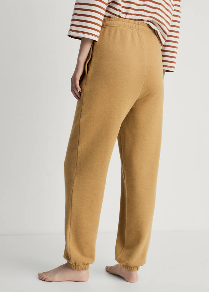 Heather fleece cotton trousers — Ochre