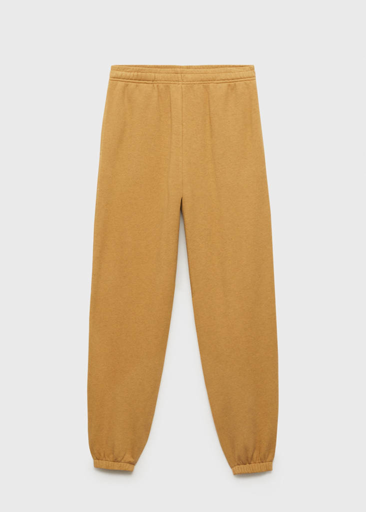 Heather fleece cotton trousers — Ochre