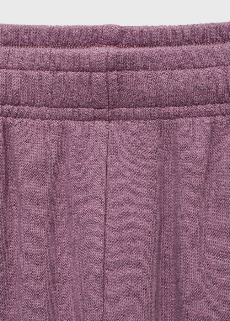 Heather fleece cotton trousers — Plum