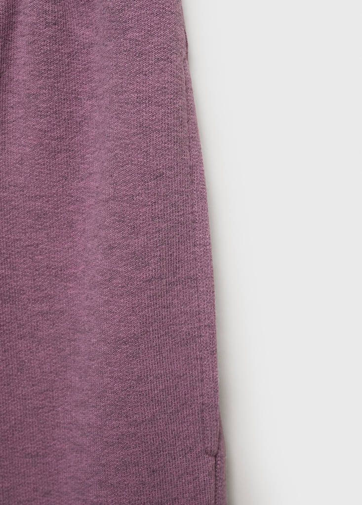 Heather fleece cotton trousers — Plum
