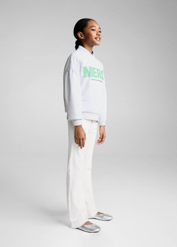 Message cotton sweatshirt — Sky Blue