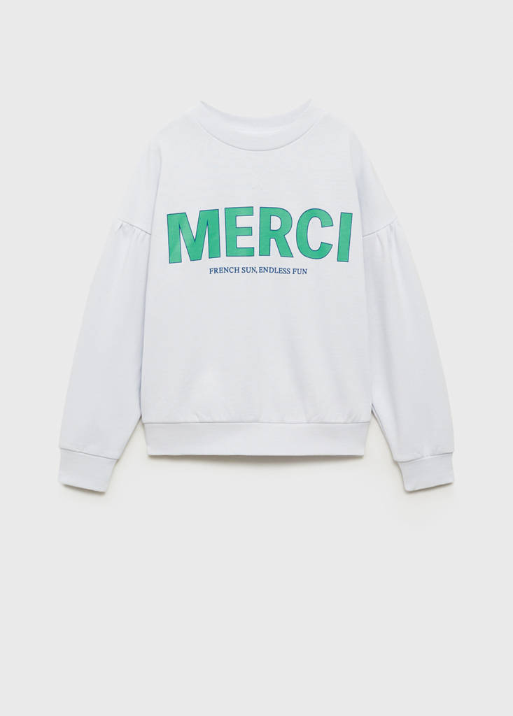 Message cotton sweatshirt — Sky Blue