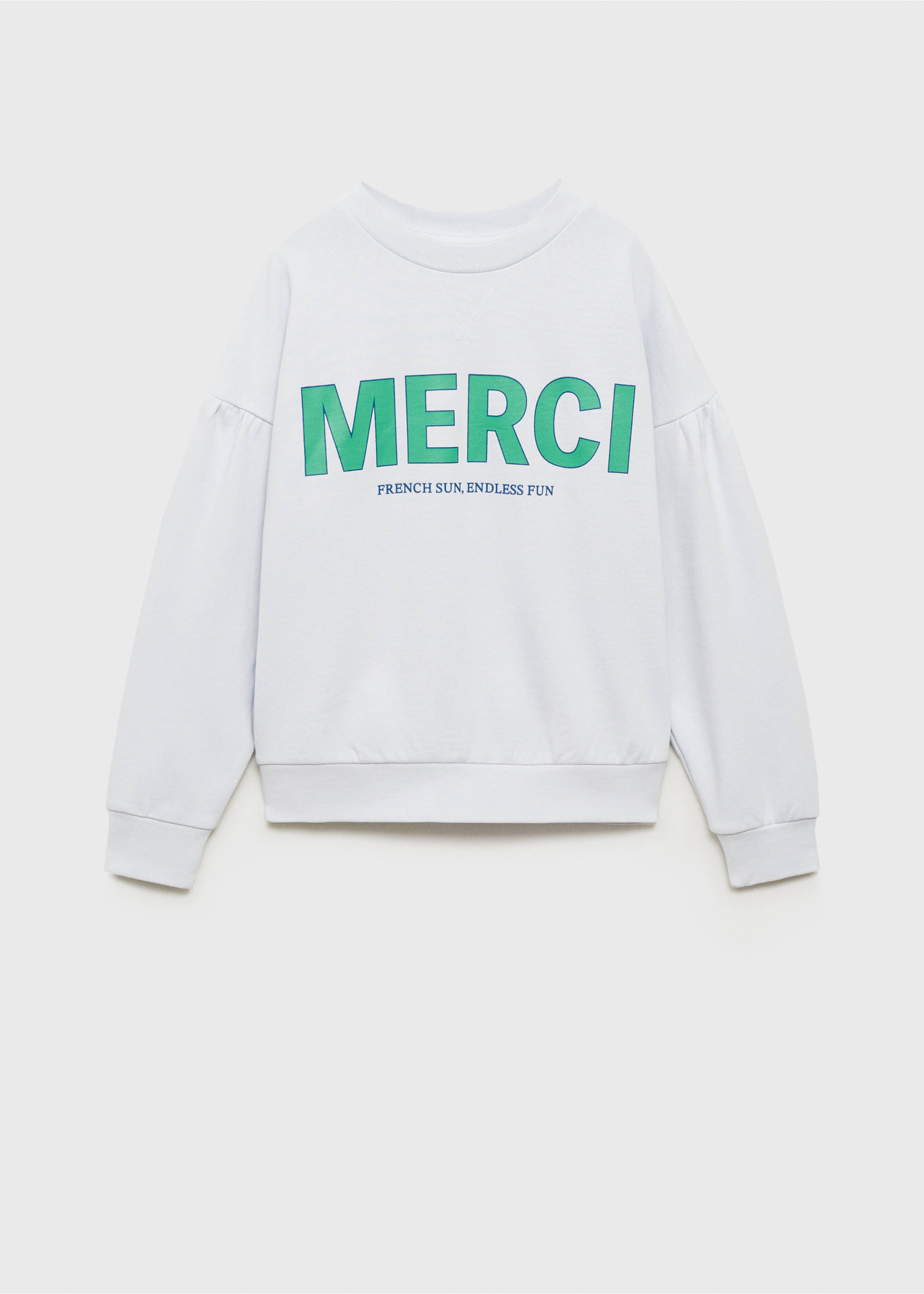Message cotton sweatshirt - Article without model, Sky Blue. Ref: 87086711-00.