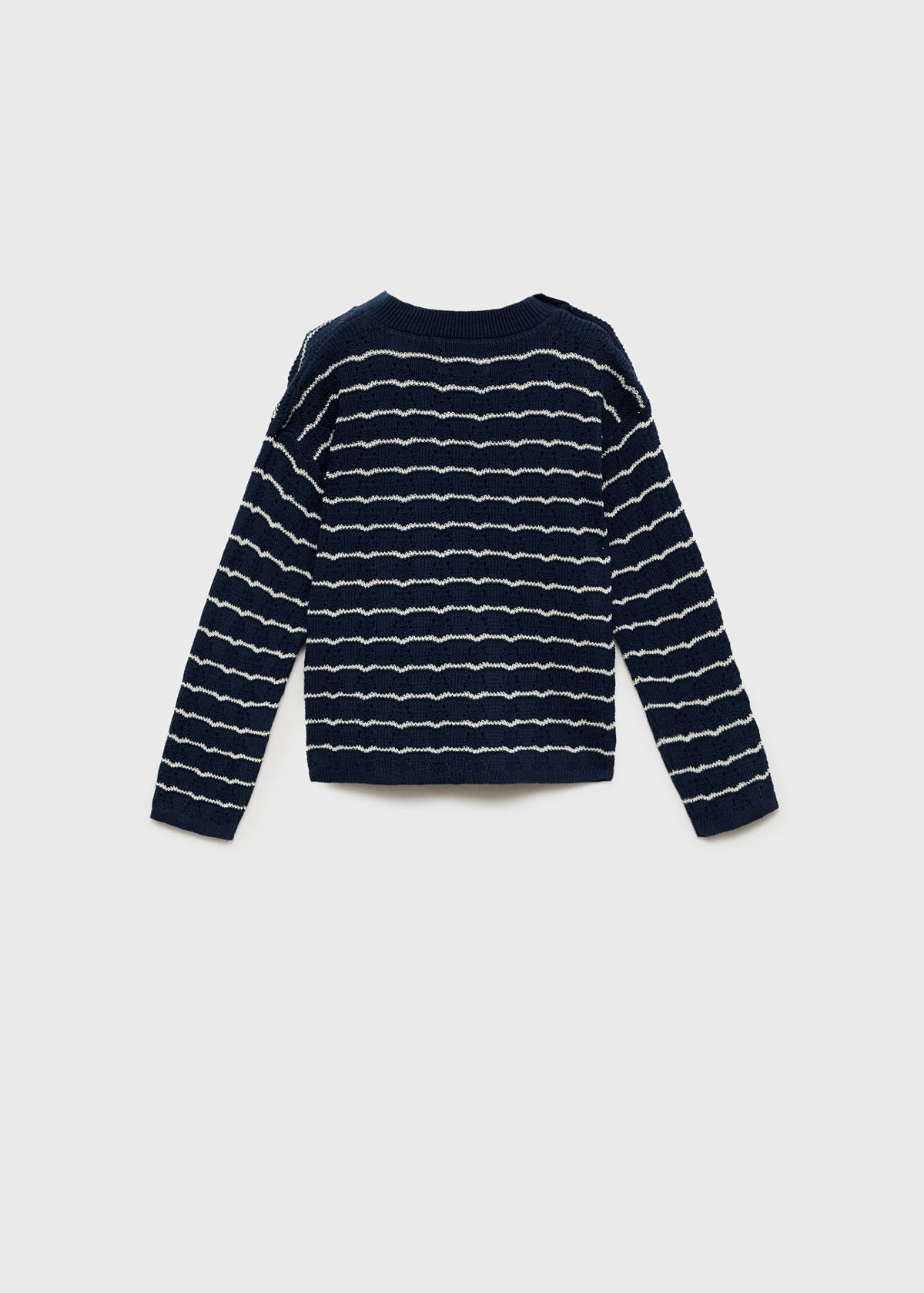 Striped openwork knit sweater — Dark Navy