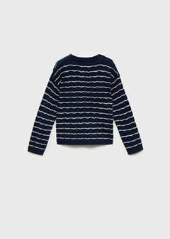 Striped openwork knit sweater — Dark Navy 5