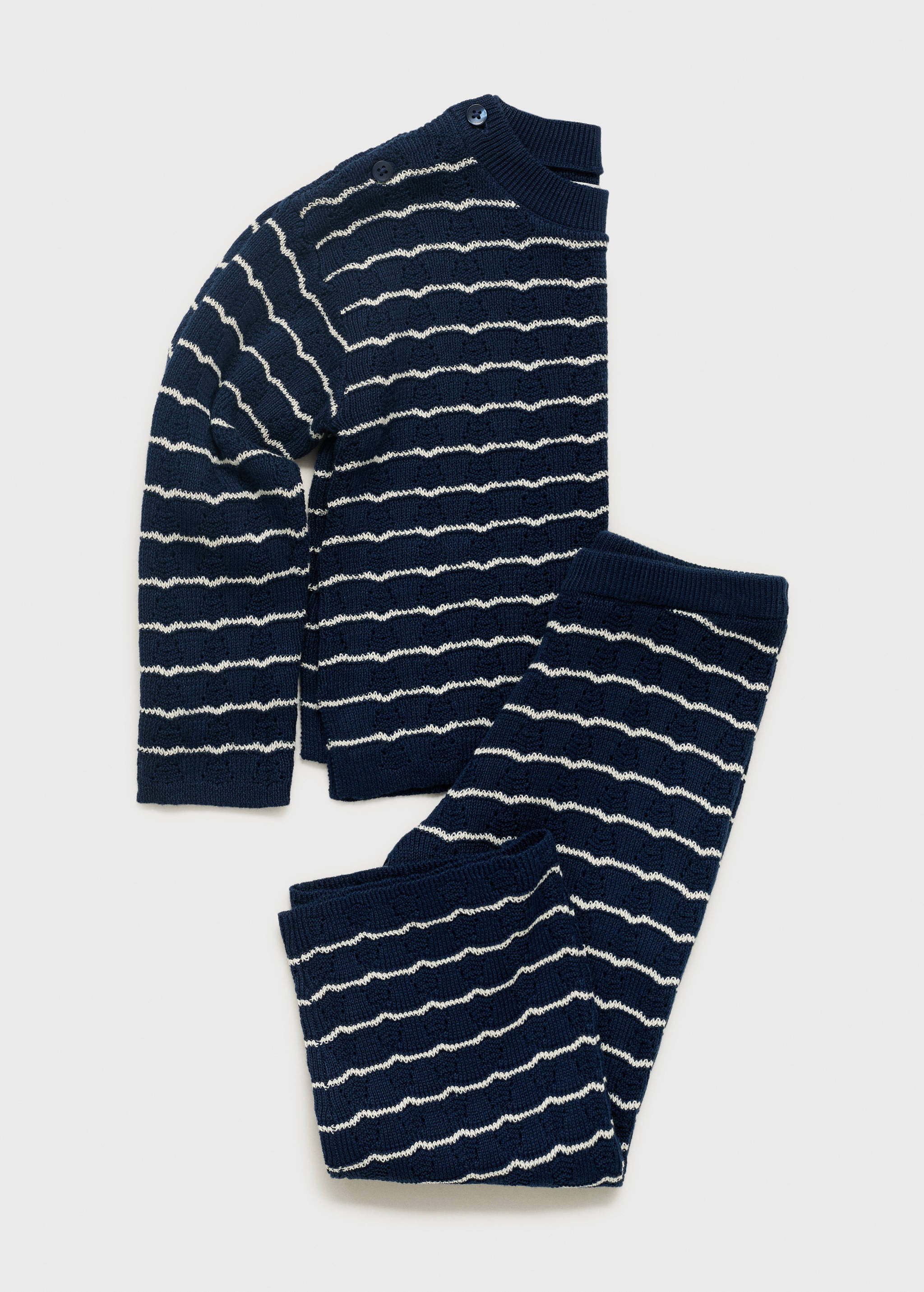 Pull-over maille ajourée rayures - Détail de l'article 0