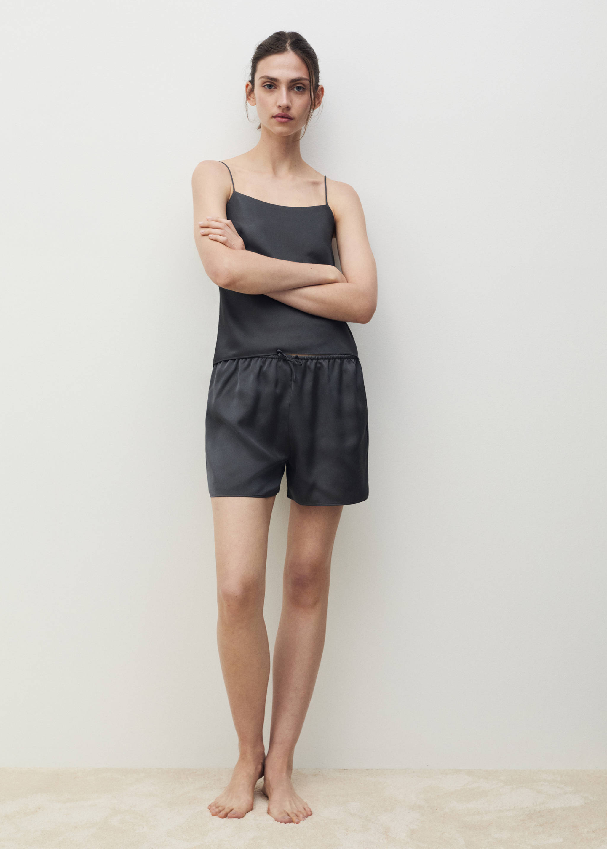 Satin top with straps - General plane