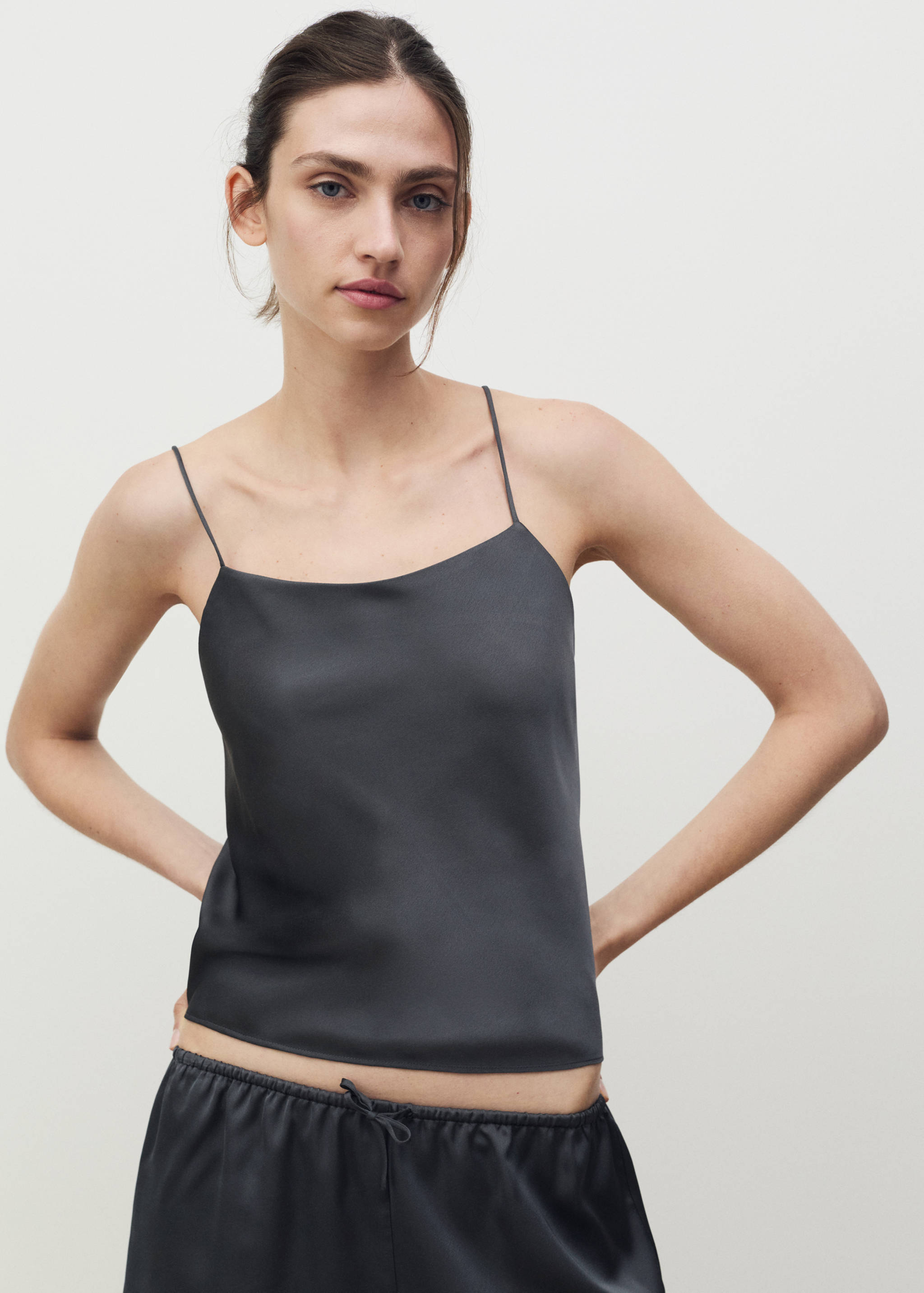 Satin top with straps - Medium plane