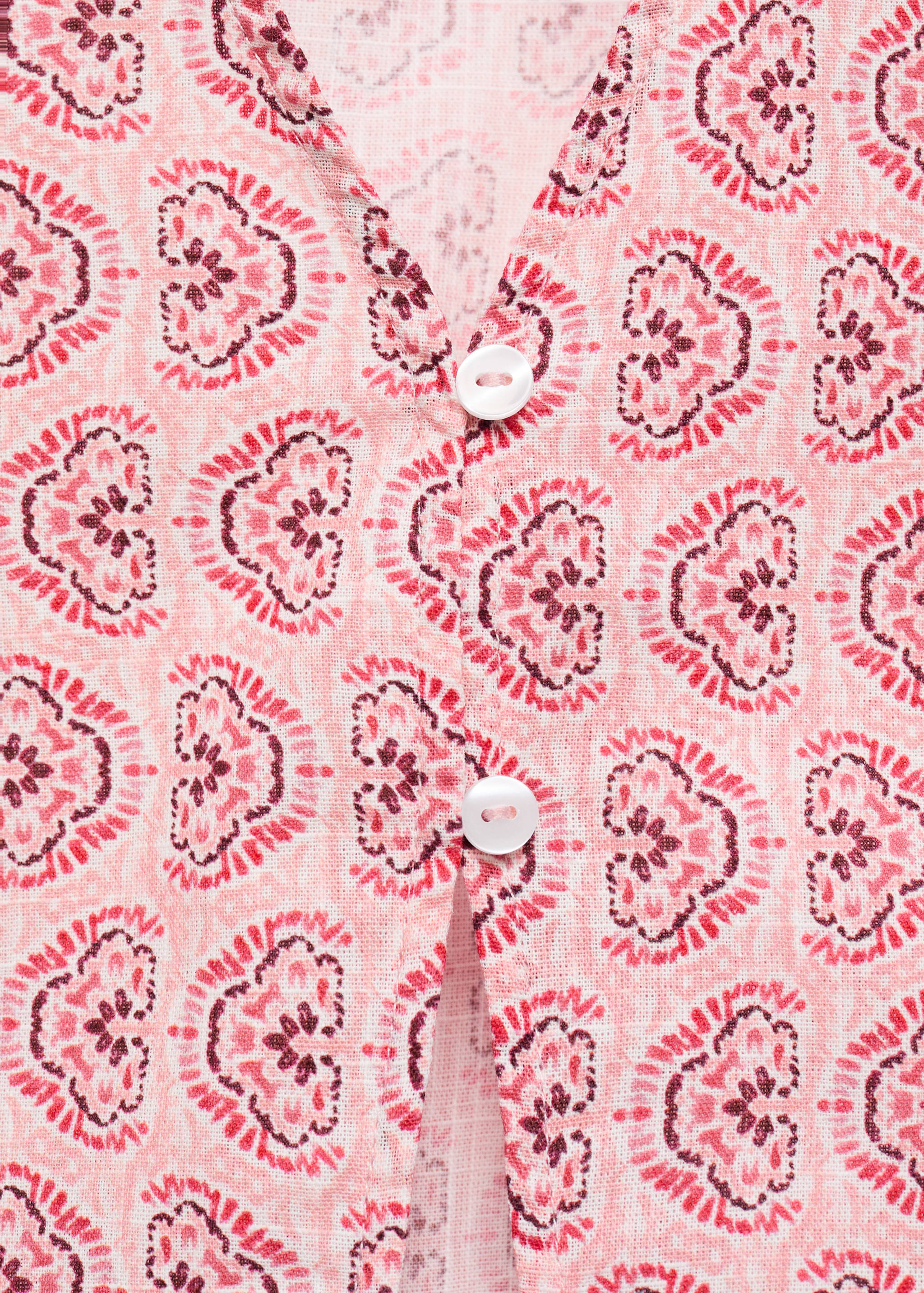 Buttoned printed blouse - Details of the article 0
