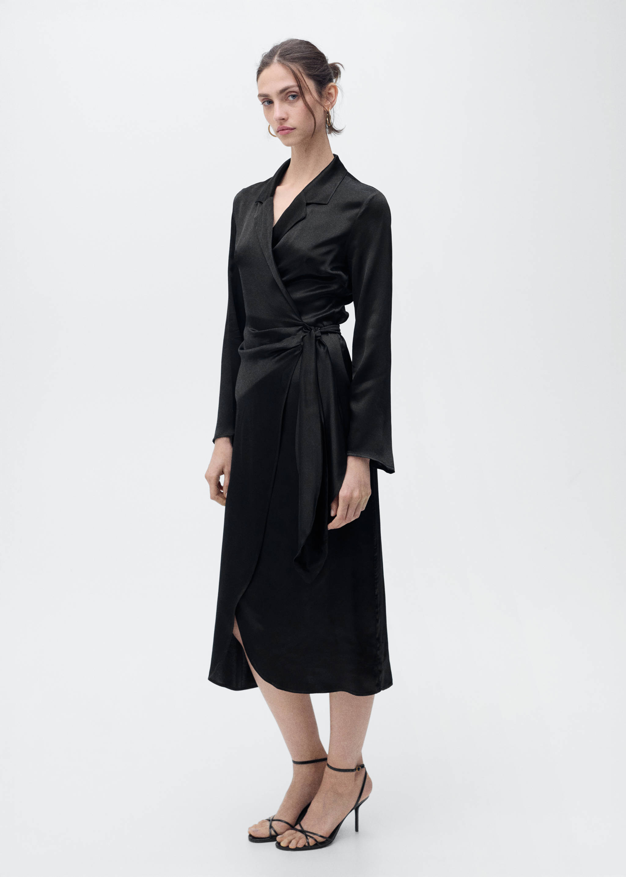 Wrap midi-dress with knot - General plane