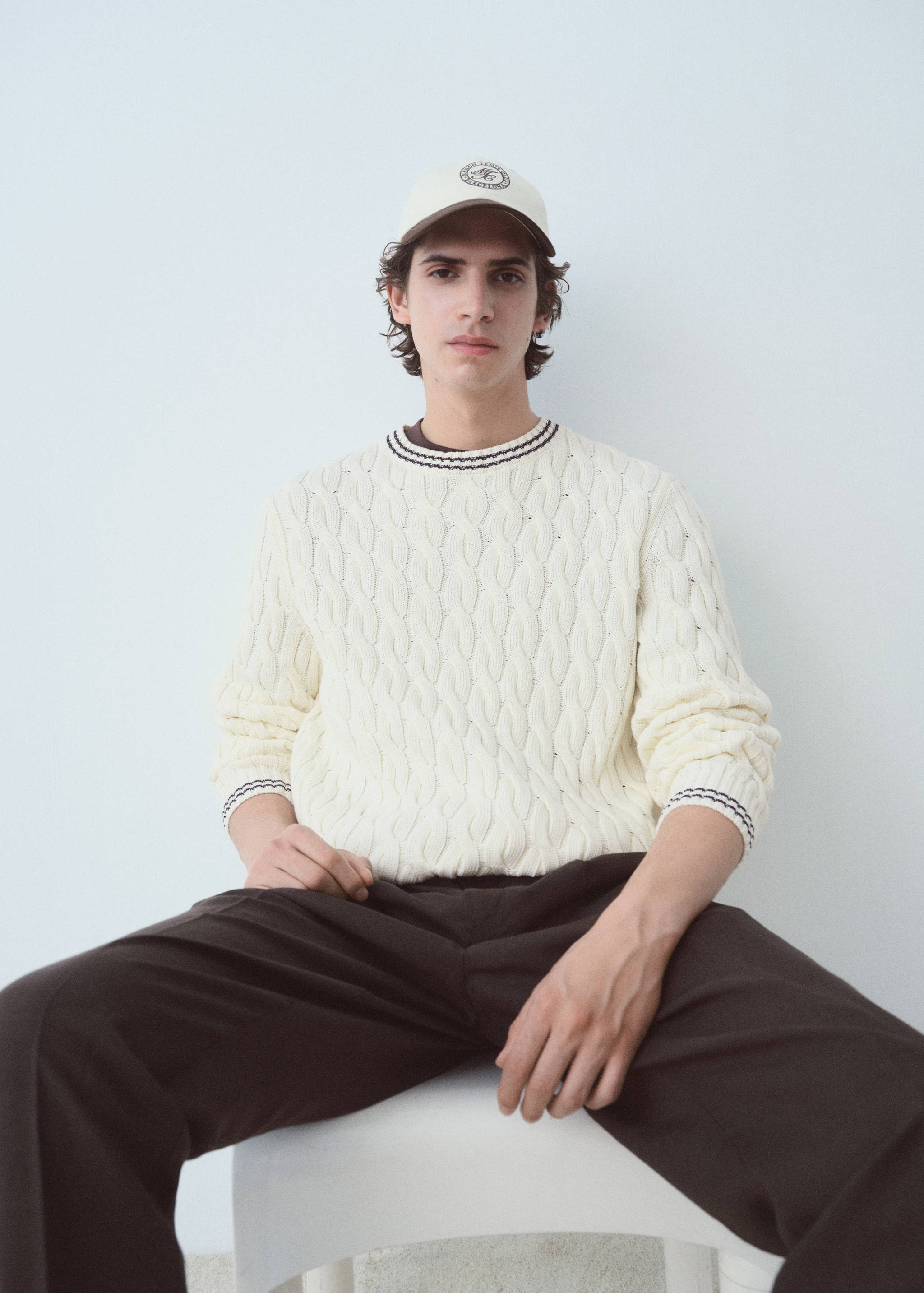 Cable-knit cotton sweater - Details of the article 6
