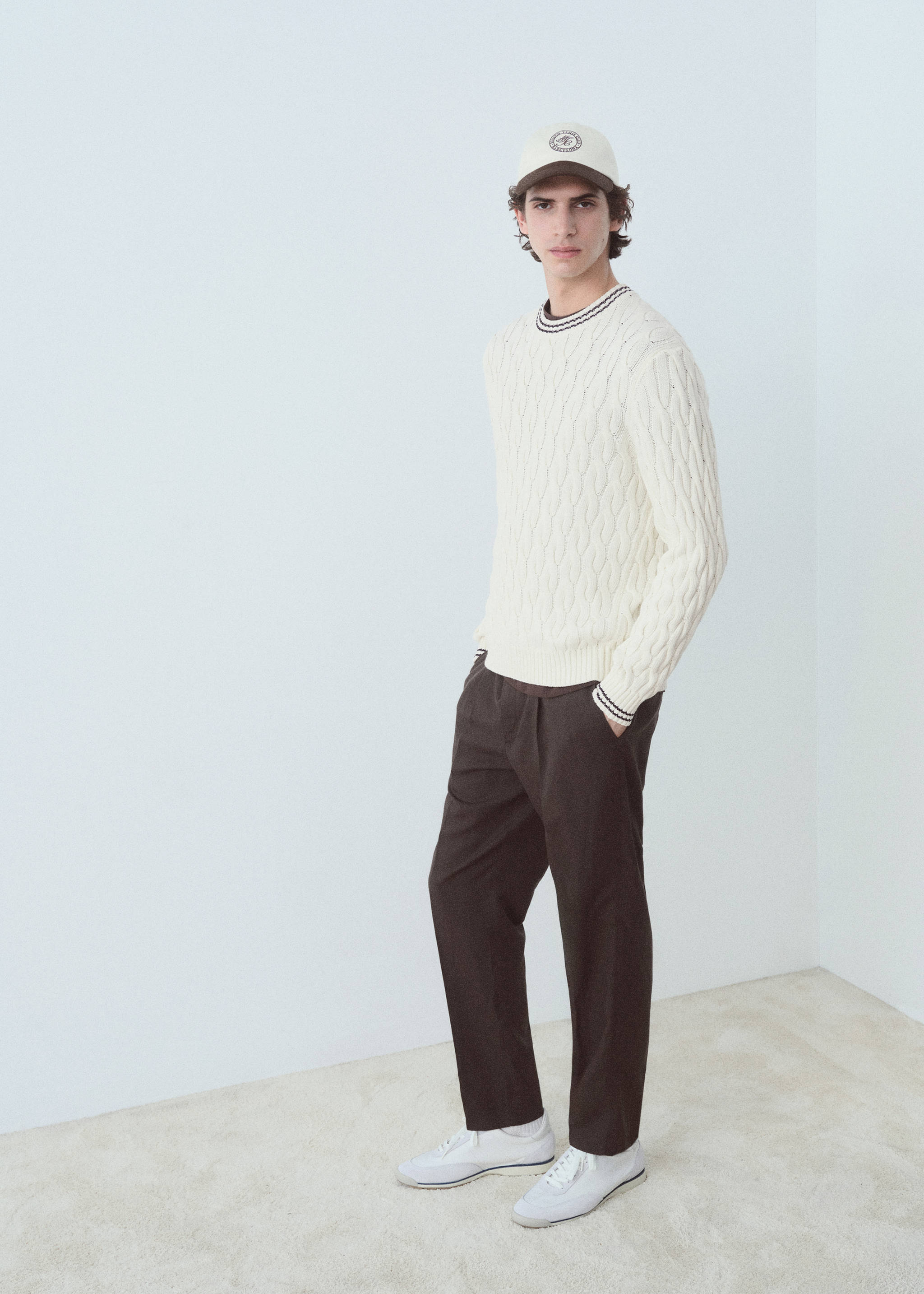 Cable-knit cotton sweater - Details of the article 2