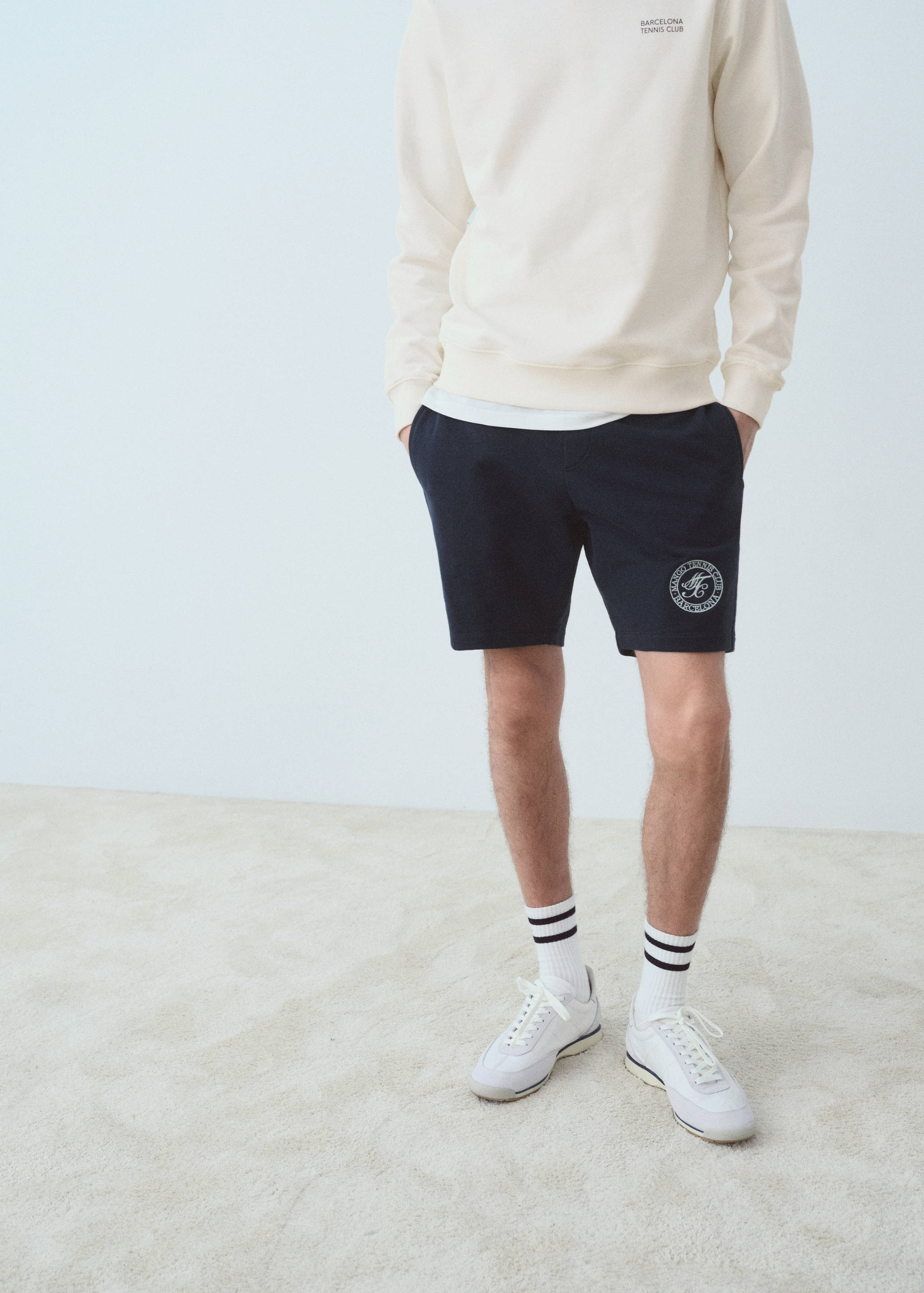 Bermudas bordado algodón - Plano medio