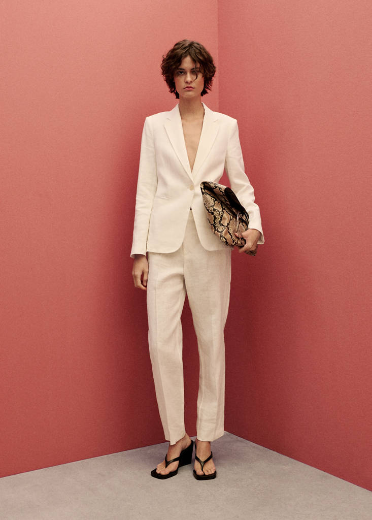Linen suit trousers — Off White