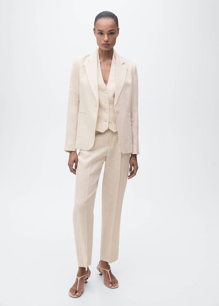 Linen suit trousers — Light/Pastel Grey